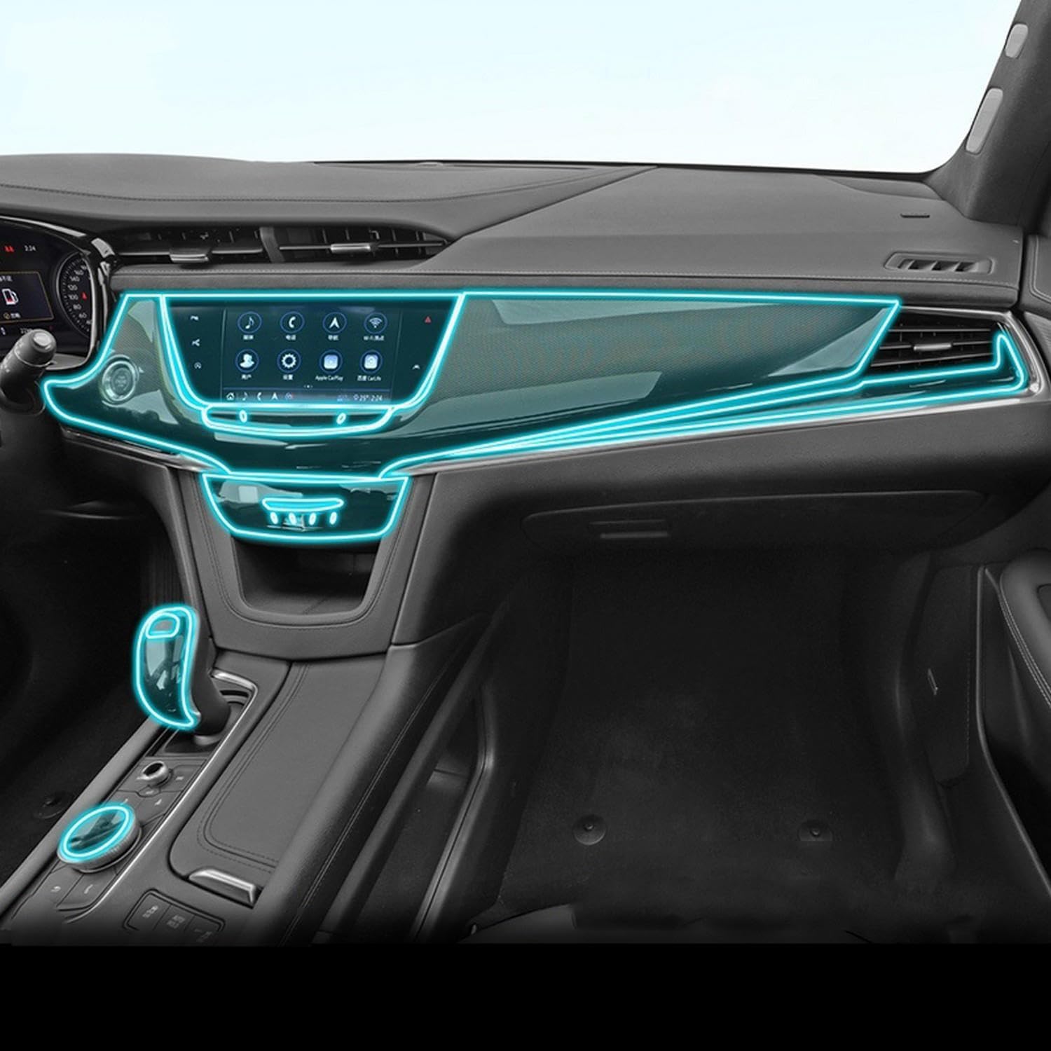 Film protection PPF-TPU Cadillac XT6 console voiture anti-rayures 2020-2023