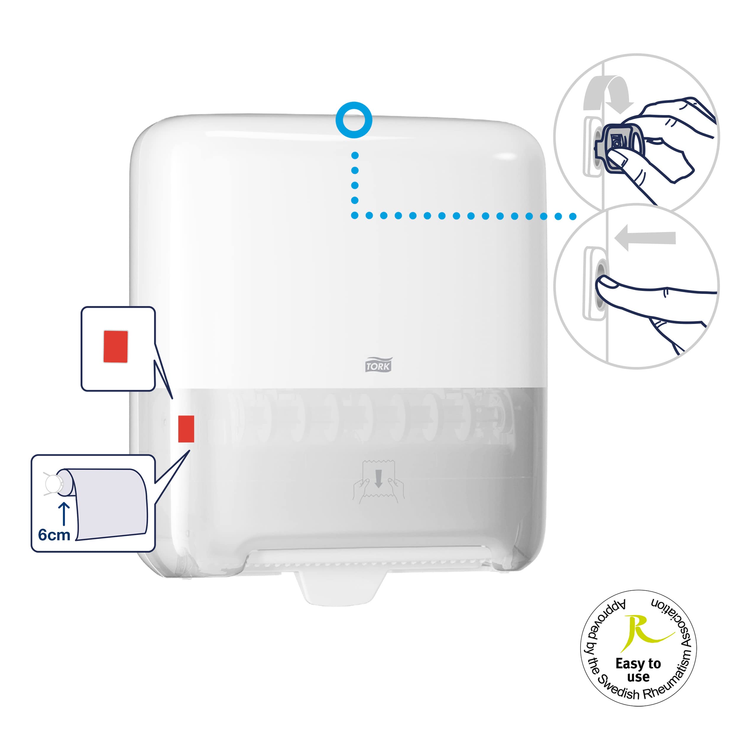 Tork Matic 551008 Distributore Asciugamani Carta H1 – Nero – Con Indicatore Livello – Design Premiato Red Dot