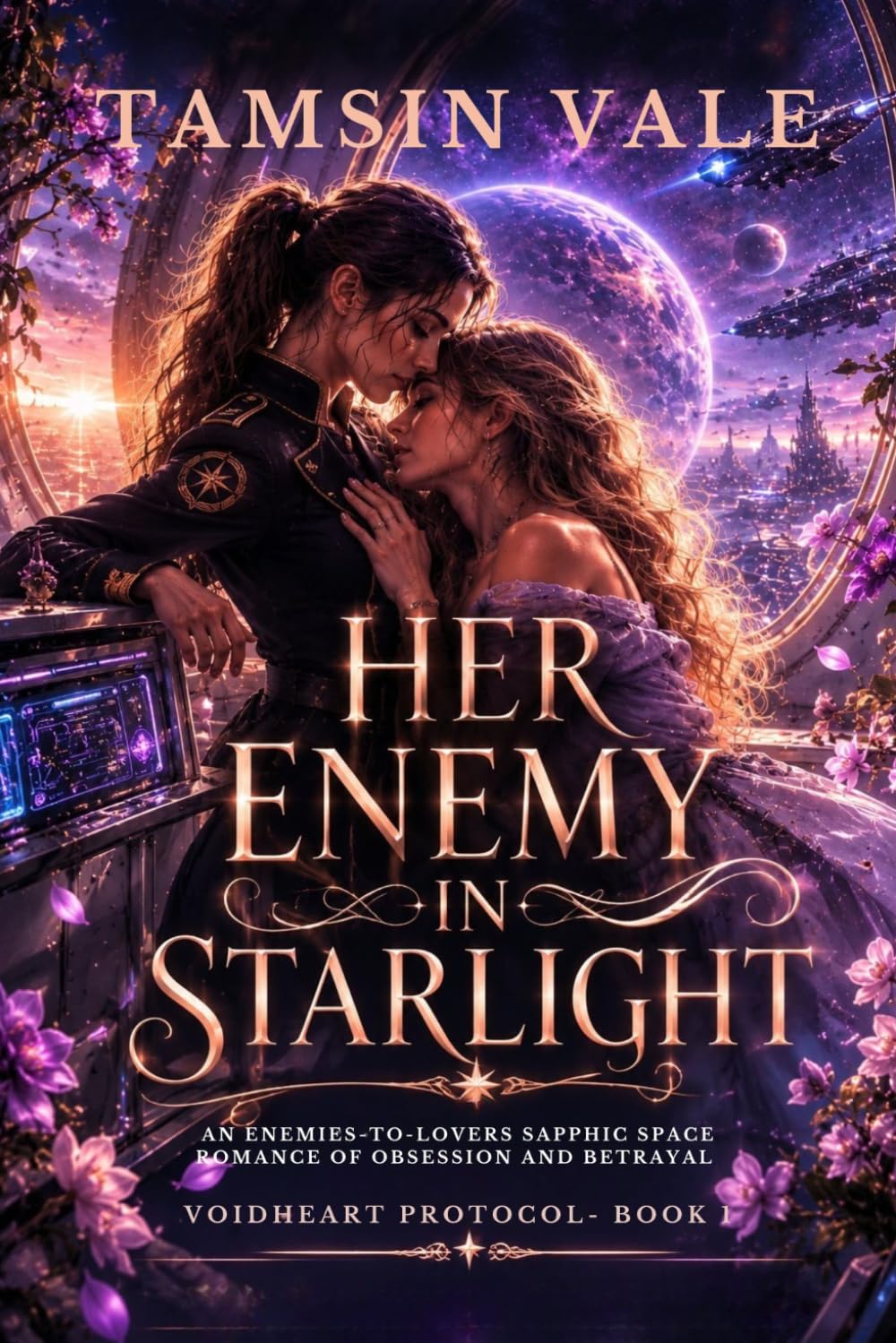 HER ENEMY IN STARLIGHT: An Enemies-to-Lovers Sapphic Space Romance of Obsession and Betrayal: 1 (VOIDHEART PROTOCOL SERIES: A Dark Sapphic Space Opera Romance)