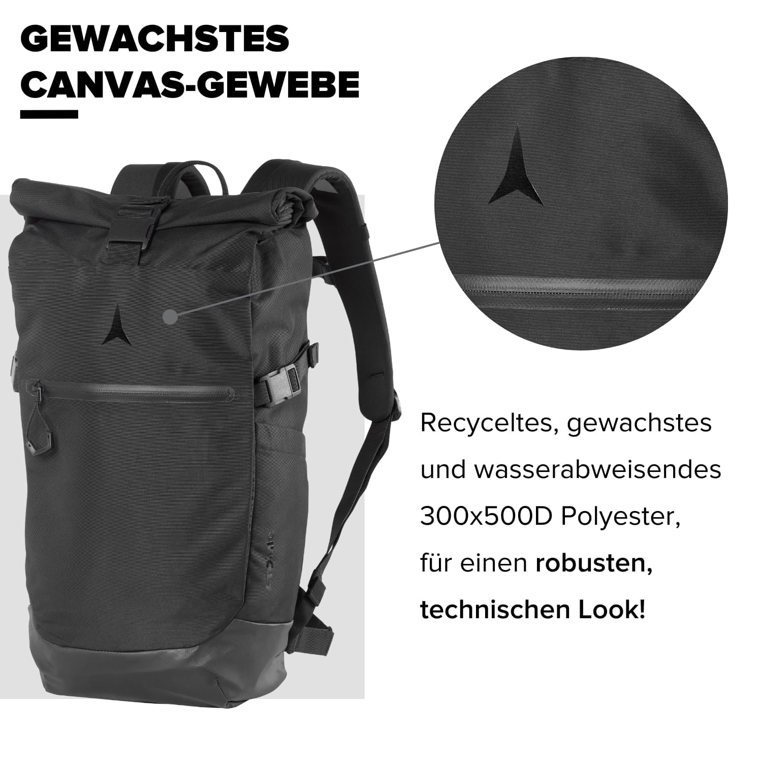 365 Days Usage|Roll Top Volume Adjustment|Dual Access|Waxed Canvas Fabric|Padded Shoulder Straps Mint Green 27 x 15 x 68, miętowy zielony, 27 x 15 x 68, Podróże