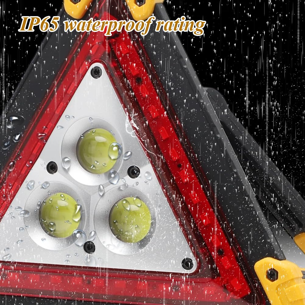 Triangolo Di Sicurezza LED Auto, Pieghevole, Impermeabile IP65, 4 Modalità Di Luce, Triangolo Segnalazione Per Emergenze, Incidenti, Riparazione Auto, Camion, Officina, Campeggio