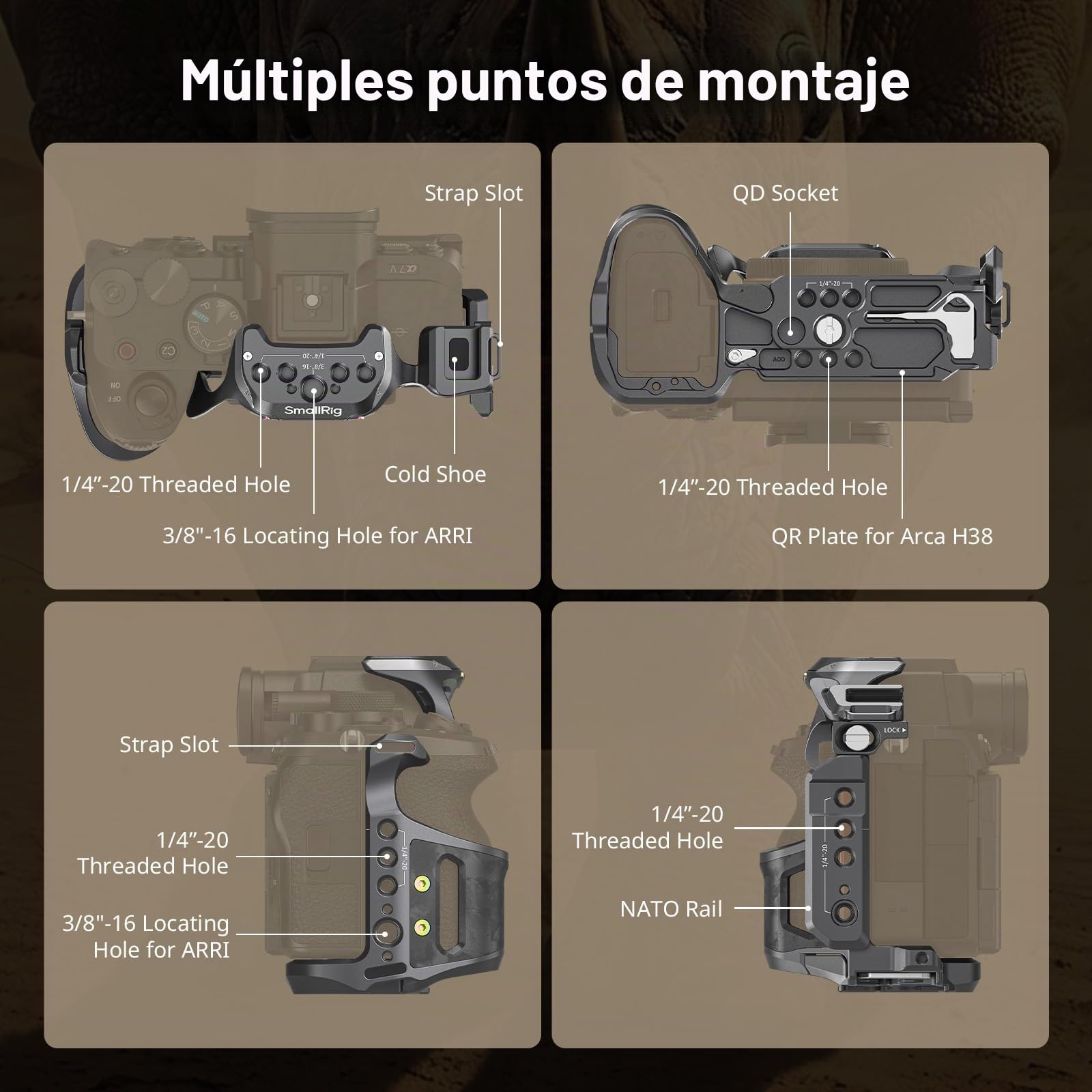SMALLRIG Jaula Rhinoceros para Sony Alpha 7 V/7R V/7 IV/7S III/7R IV, Nuevo Diseño Elegante y Aerodinámico - 6029