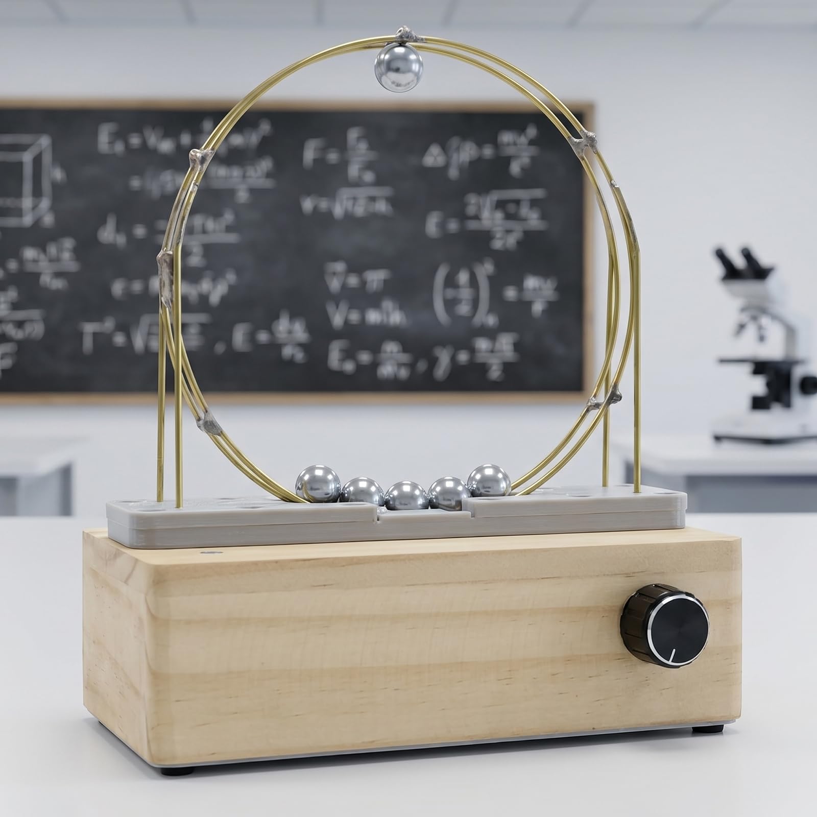 Perpetual Motion Machine Modell, Eisenkugel Kreisbewegung, elektromagnetischer Beschleuniger für Physik-Lehrhilfe, 5,5–2,1 mm Stromanschluss, pädagogisches Wissenschafts-Set