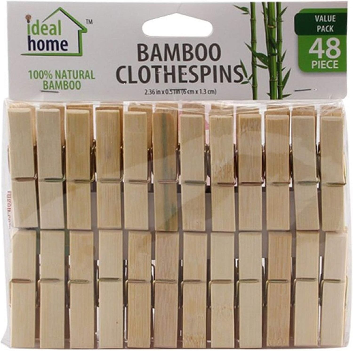 96 pcs Clothespins Bamboo Laundry Clothes Pins Spring