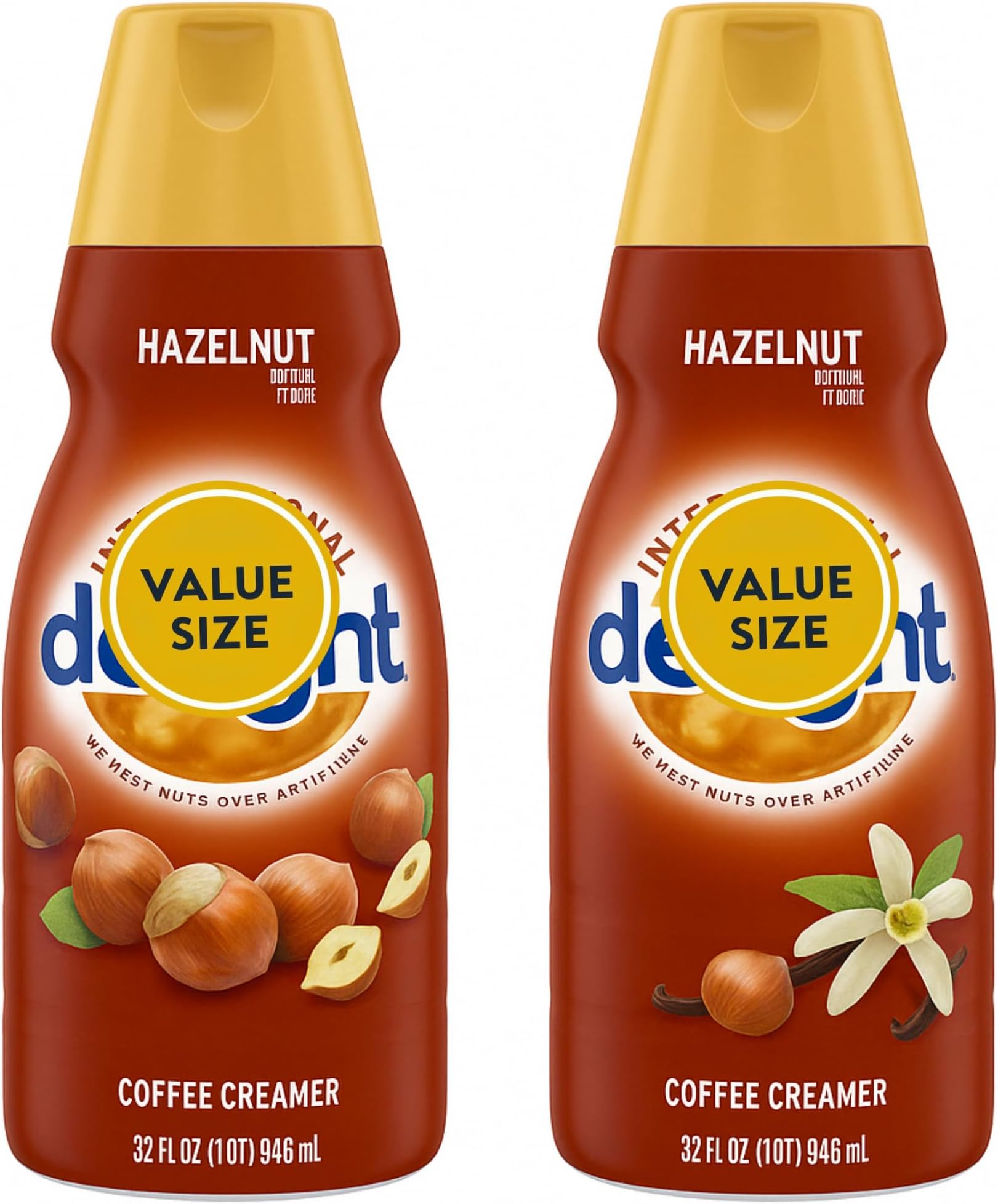Hazelnut Coffee Creamer Liquid, 2 x 32 oz Bottles Ðεℓıɠнт |и†εяиค†ı๏иคℓ