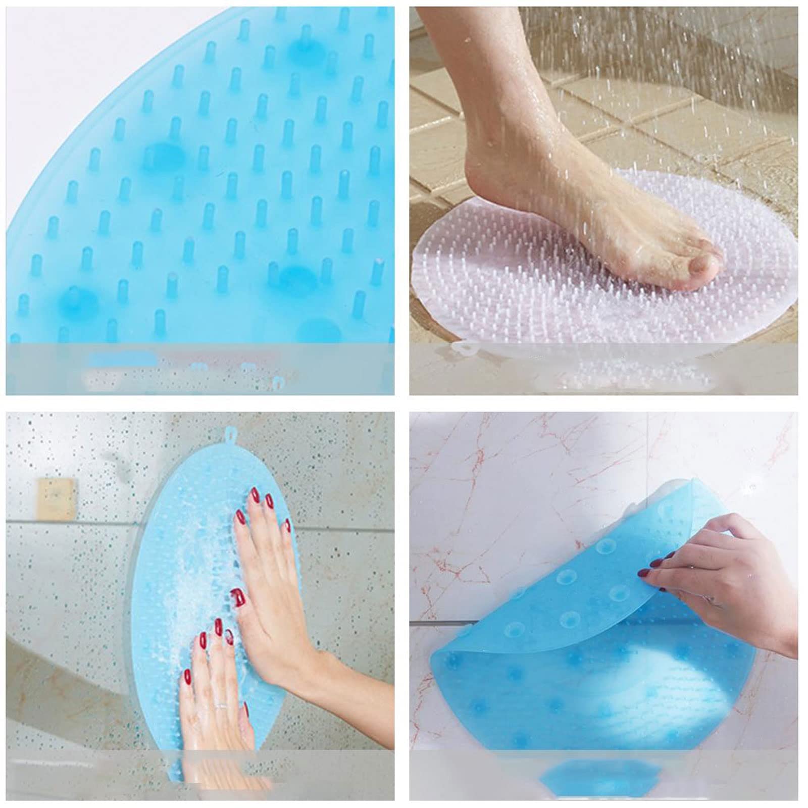 Almohadilla de Silicona para Masaje de Espalda, removedor de Cepillo para pies, Alfombrilla Antideslizante para máquina de baño, artefacto Perezoso, Accesorios de baño Modernos