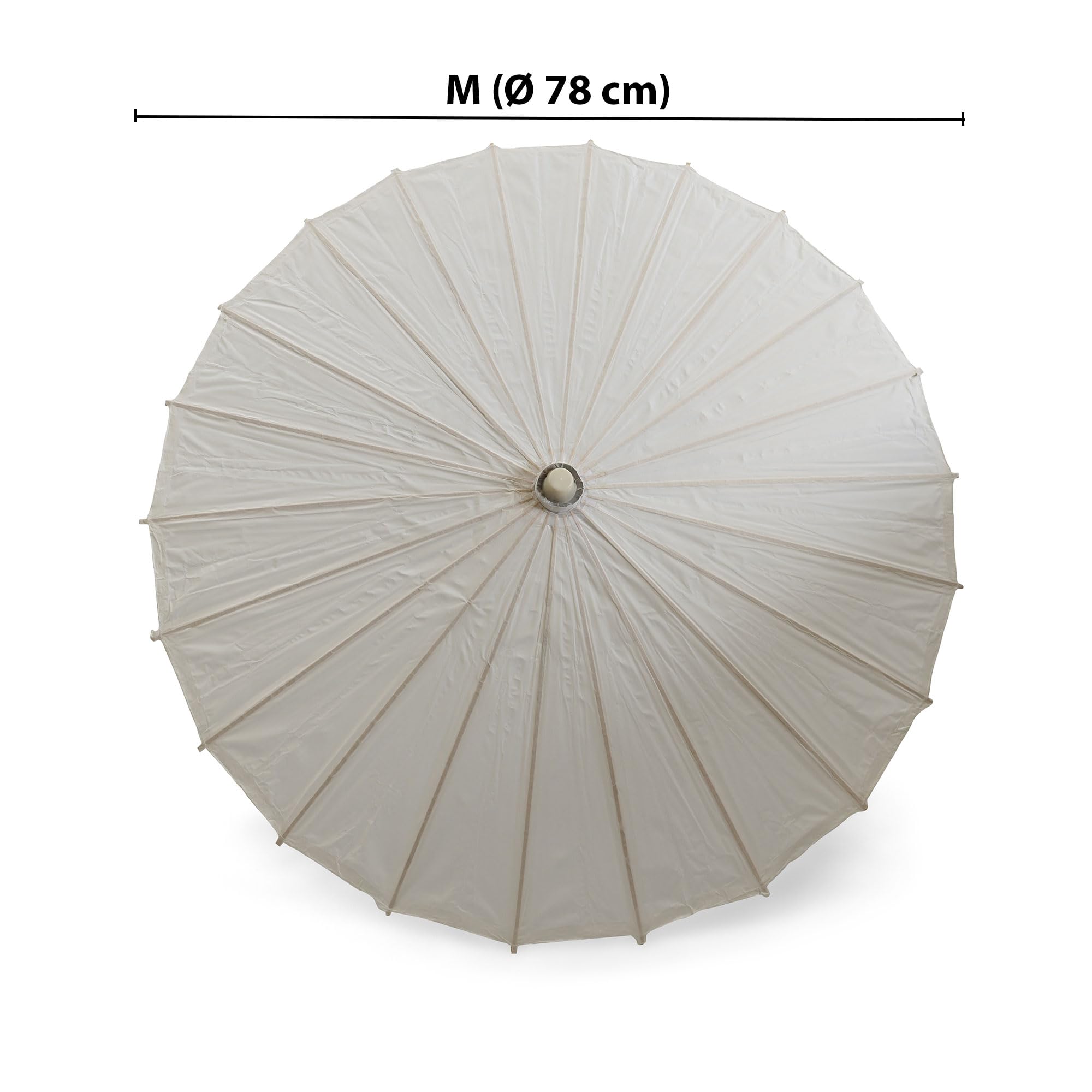 OLILLY - Dekorative Sonnenschirme aus Papier und Bambus - 10 Stück - Weiß - Hochzeit & Dekoration - 3 Größen zur Auswahl (S/M/L)