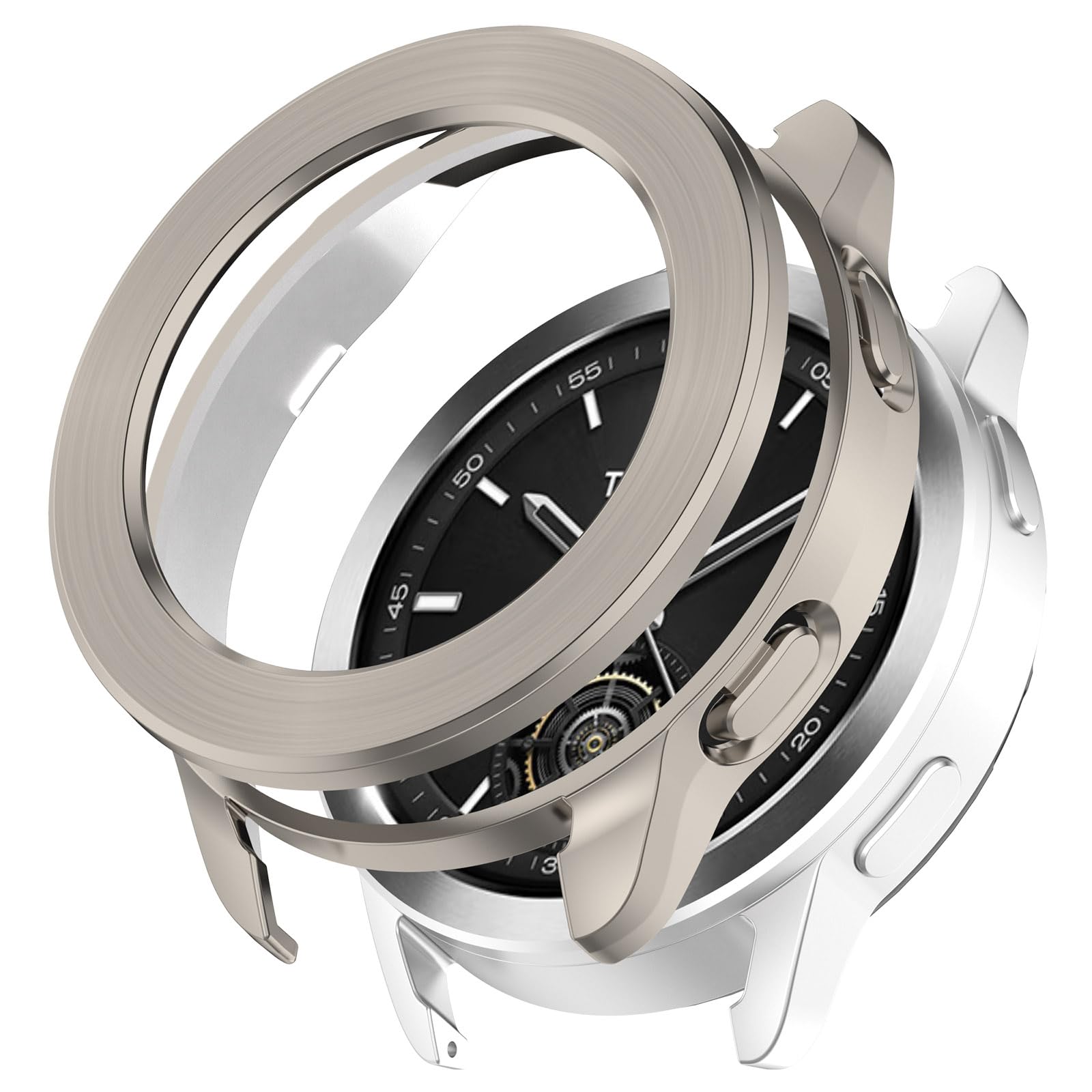 Pierścień Bezel do Xiaomi Watch S3, Stylizacja Bezel Ochronna Obudowa Zapasowa Bezel Zestaw Ochrona przed zarysowaniami do Watch 3 (czarny)