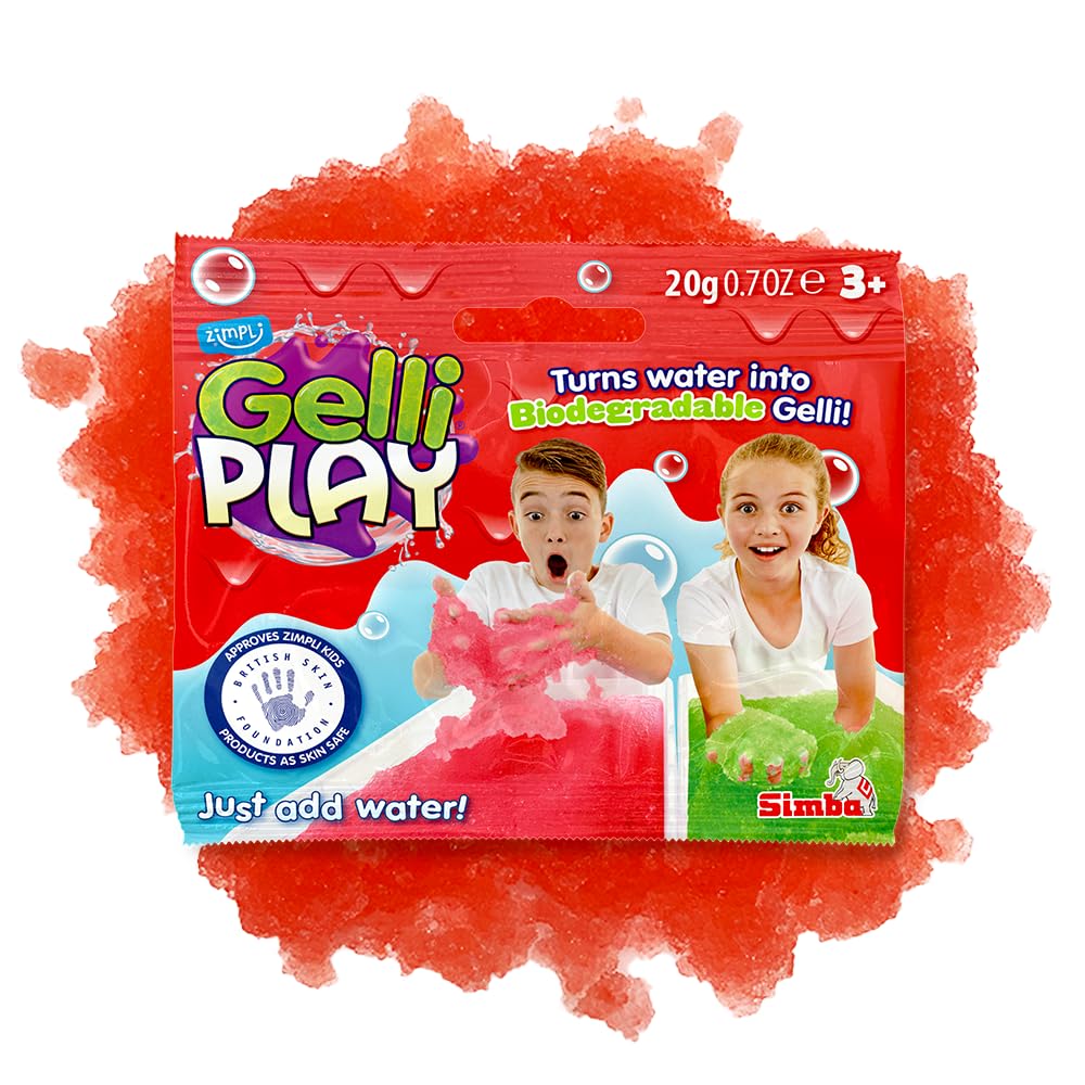 ZIMPLI Gelli Powder, zielony i czerwony, gęsta, kolorowa masa, prezent urodzinowy dla dzieci, zabawka sensoryczna do zabawy, wypełniacze do torebek na przyjęcia