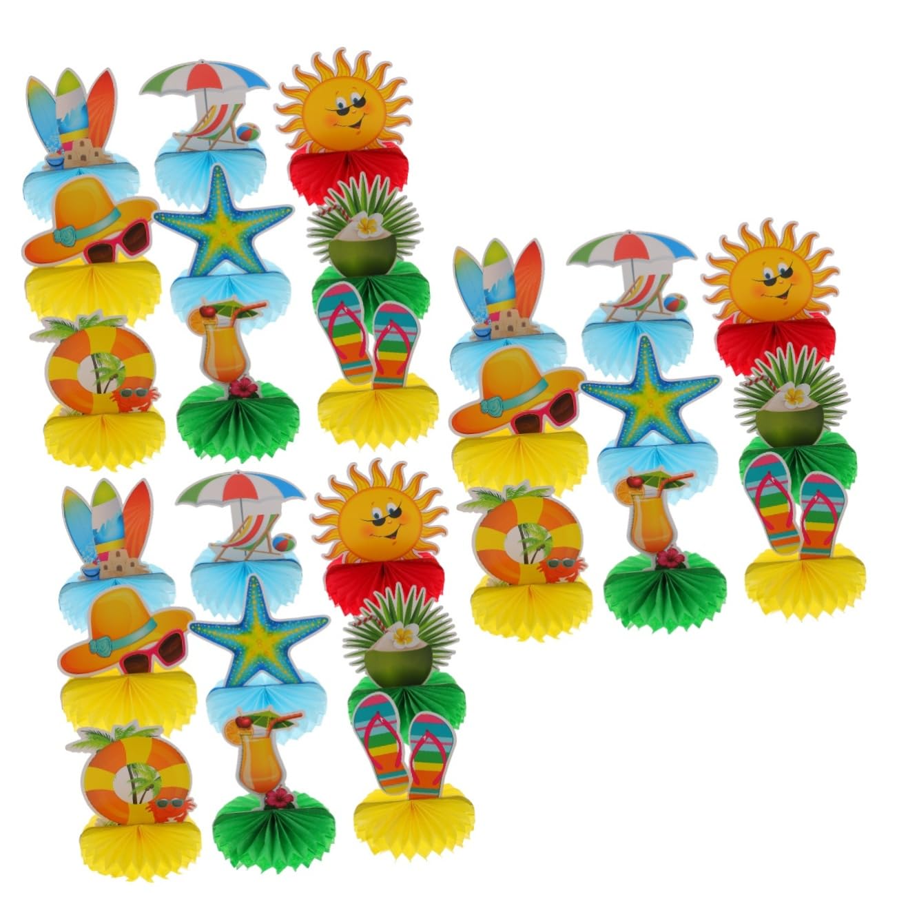 ifundom 27stücke Hawaii Party Deko Teiliges Honigwaben Ornament Für Sommerfestlichkeiten Einfache Anbringung Farbenfroh Für Fotohintergründe Und Kreative Partystimmung