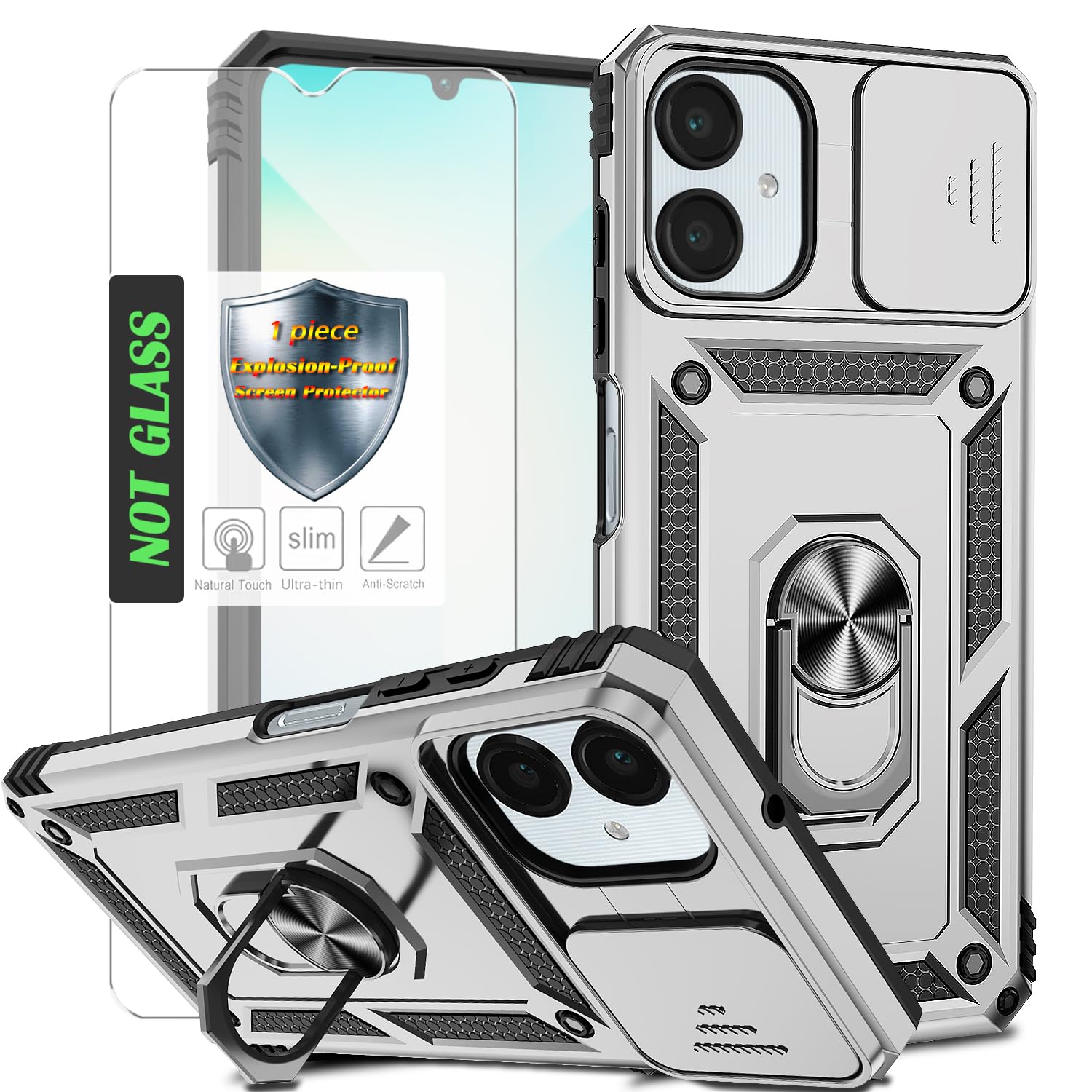 Coque Samsung A06 aimantée rigide avec protège objectif et vitre écran HD - 7