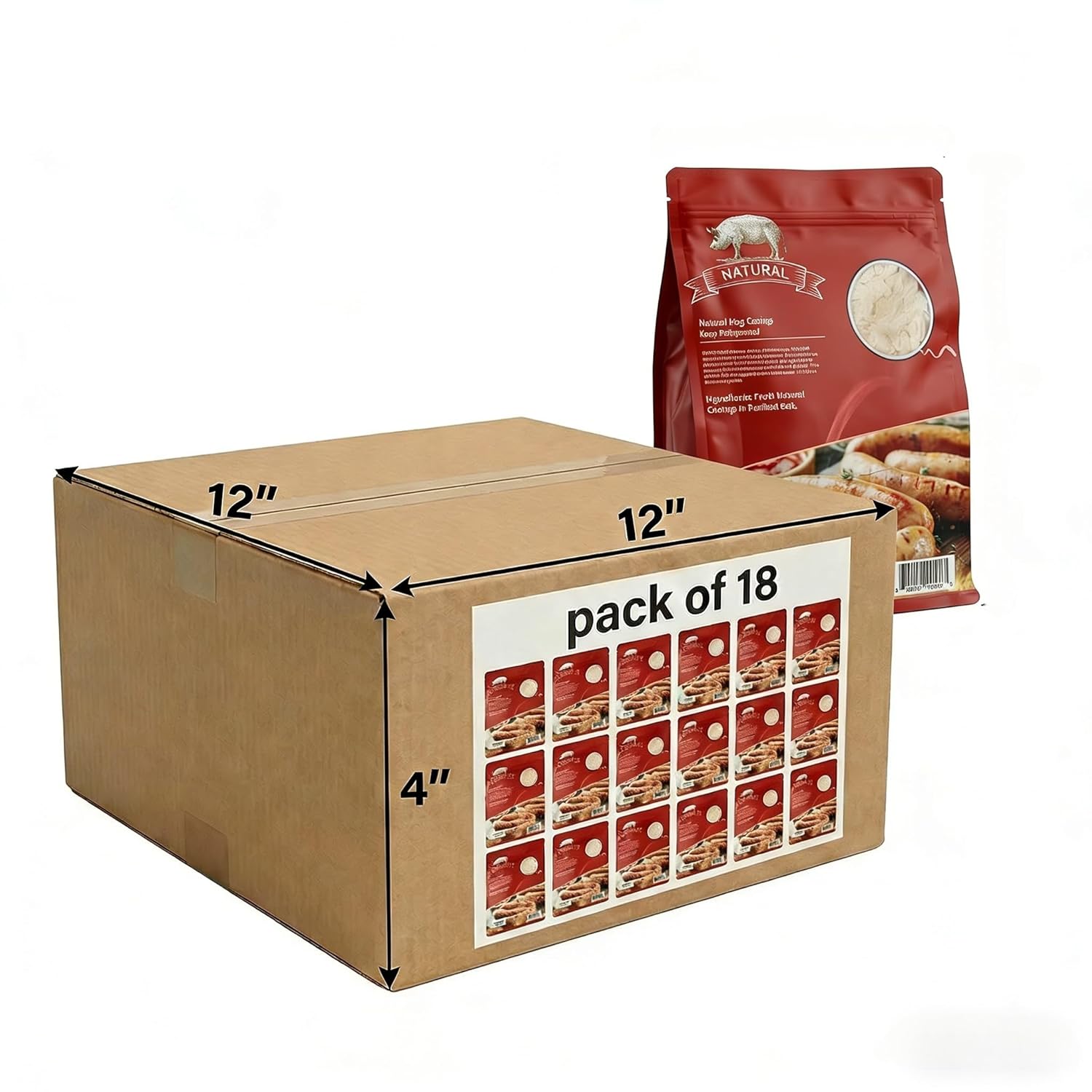 Natural Hog Sausage Casings Φ38-40mm -Stuffs Over 400lb Meat,Edible Pork Link Casing, Italian, Hot Dog,Chorizo,Polish, Bratwurst, 1 1/2"-1 9/16" Dia