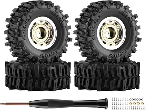 0.7" Mud Terrain Wheel & Tire Set for Axial SCX30
