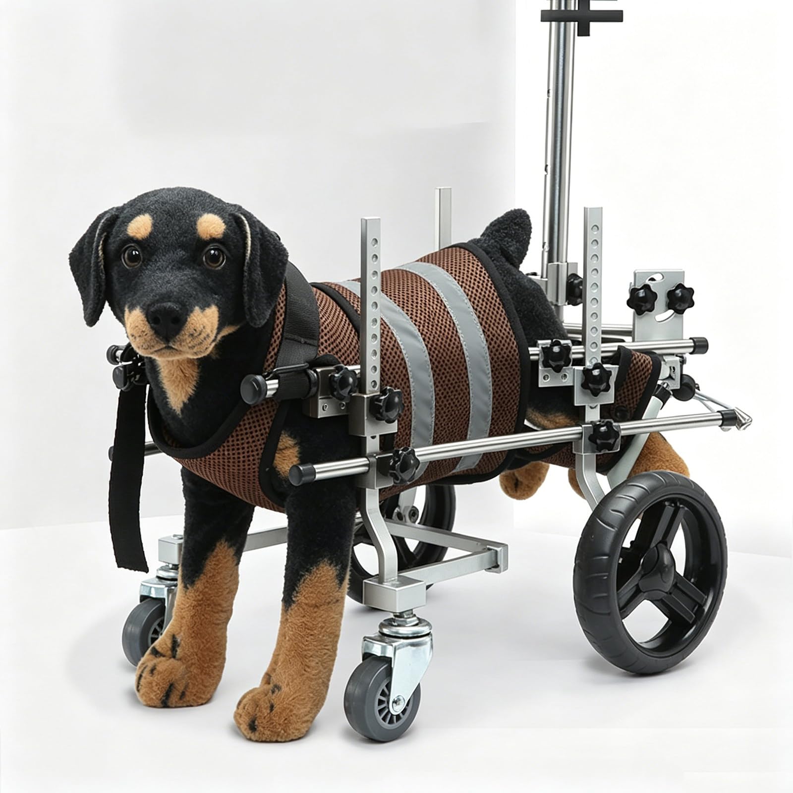 DJFYVAEIO Dog Wheelchair For Large Dogs,4 Wheelchair,4-9kg Load Capacity,Bodywork Adjustable,Assisted Walking,Easy To Assemble,Aluminum,Handicapped Dogs & Cats A