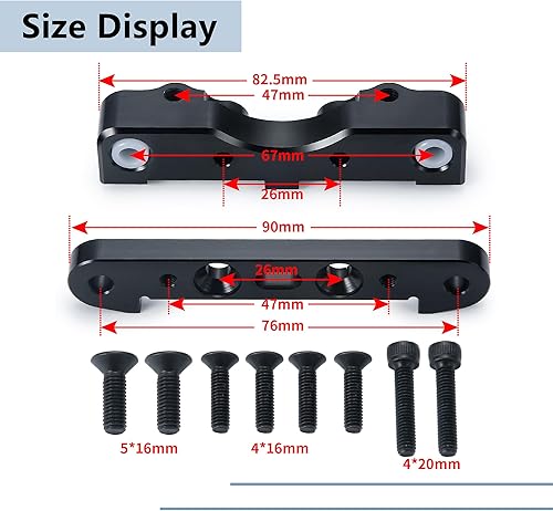 Miniatura 10 de RC aleación de aluminio delantera inferior suspensión suspensión brazo montaje para 15 Kraton 4WD 8S BLX ARA110002 Camión mejoras