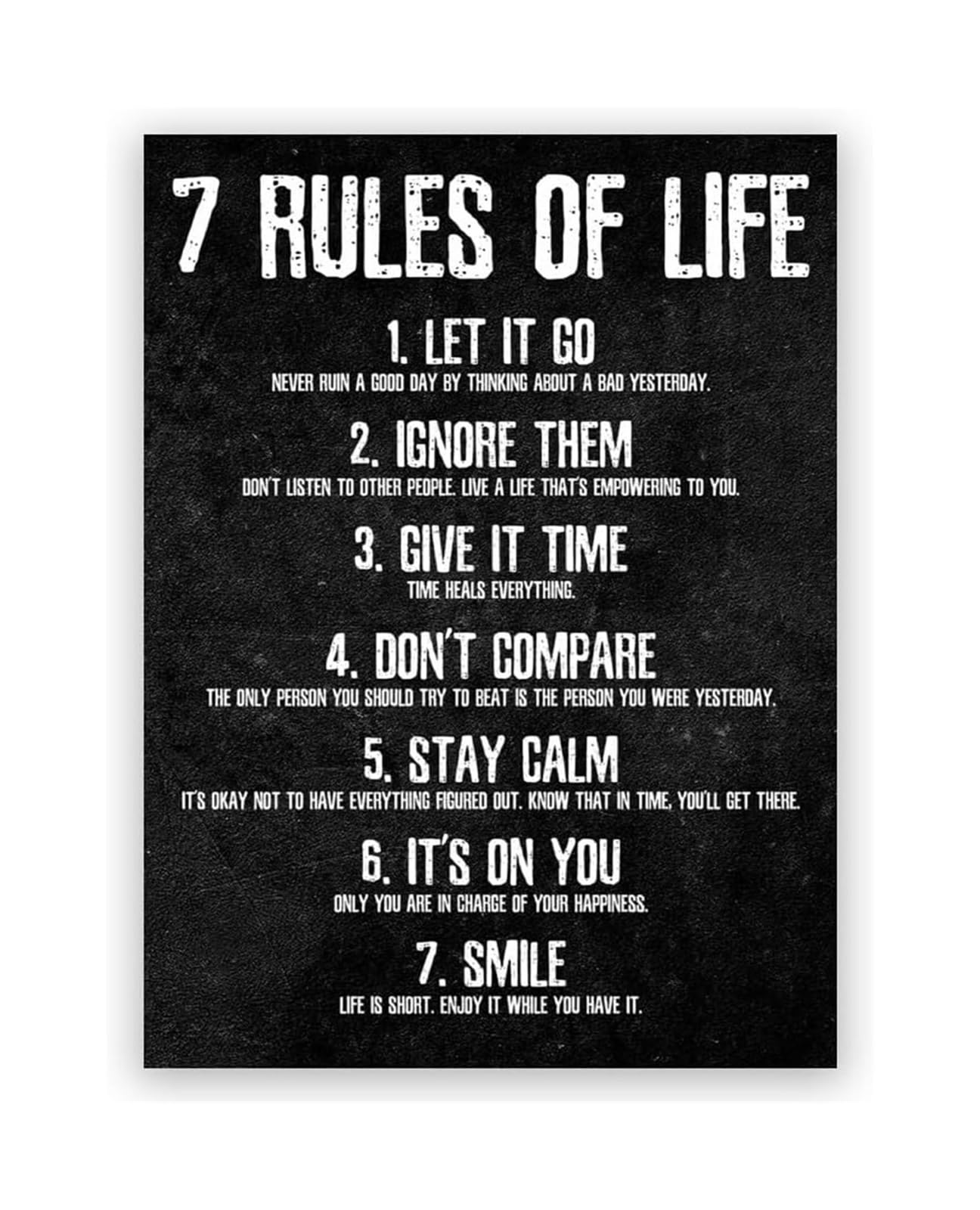 PAJPXPCD Motivational Wall Decor Life Quotes Canvas Poster Inspirational Print for Office Home Bedroom Wall-Art Encouragement(Framed,12X18inch(30X45cm))