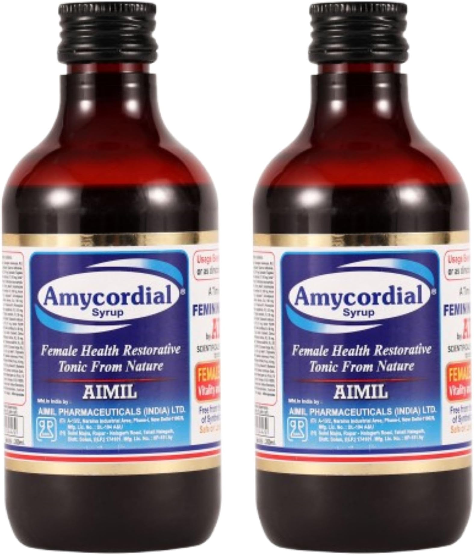 Amycordial Syrup - 200ml (Pack of 2) | Female Health Restorative Tonic | Contains Shatavari, Amla, Guduchi, Methi and more