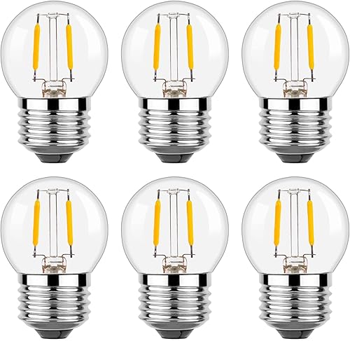 G40 E26 - Bombillas LED vintage de baja potencia de 1 W, bombilla de filamento de globo pequeño, 10 W, estilo Edison, 2700 K, blanco cálido, no