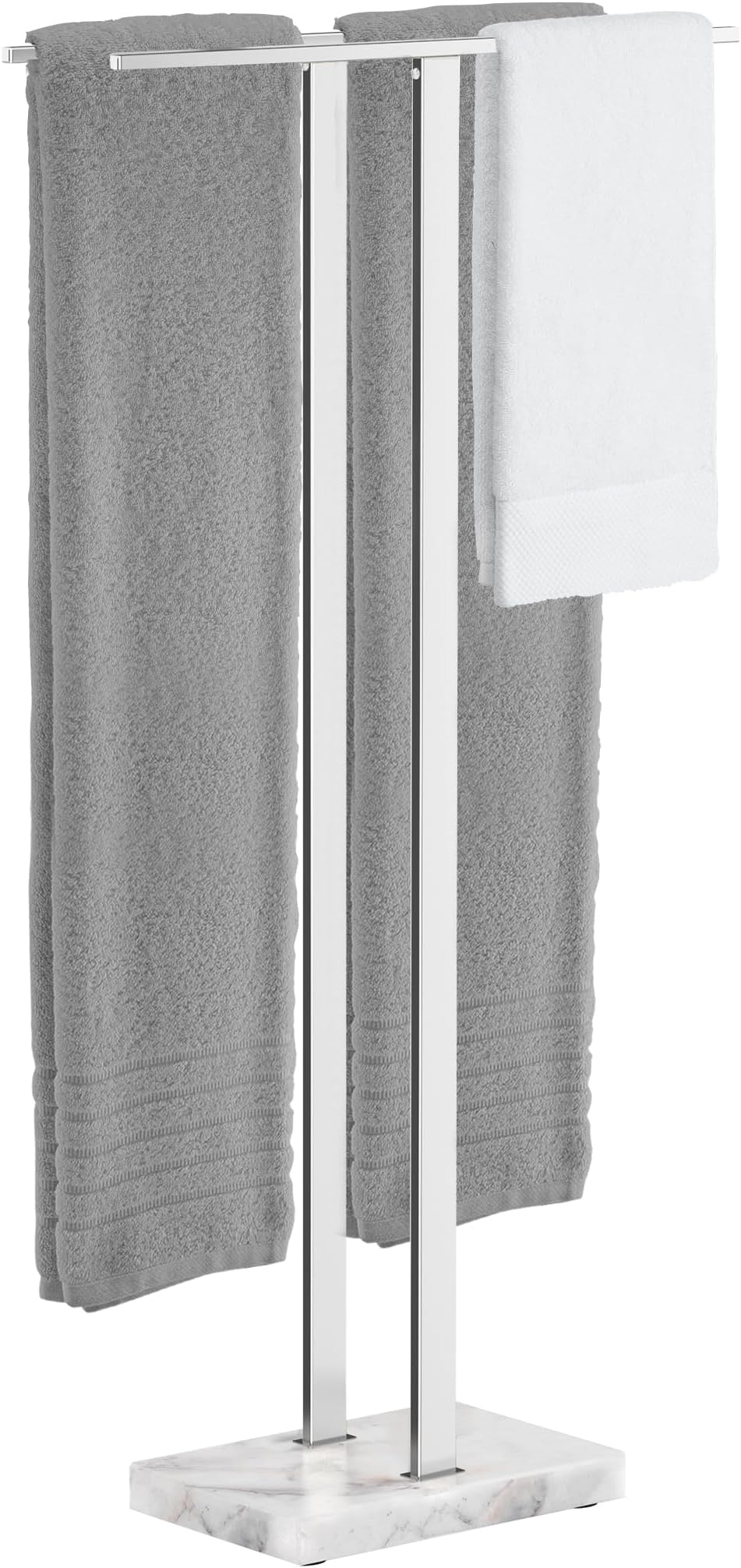 Amazon.com: EADOT 41 Inch Standing Towel Rack Double L Shape Bath Towel Sheet Holder with Marble ...