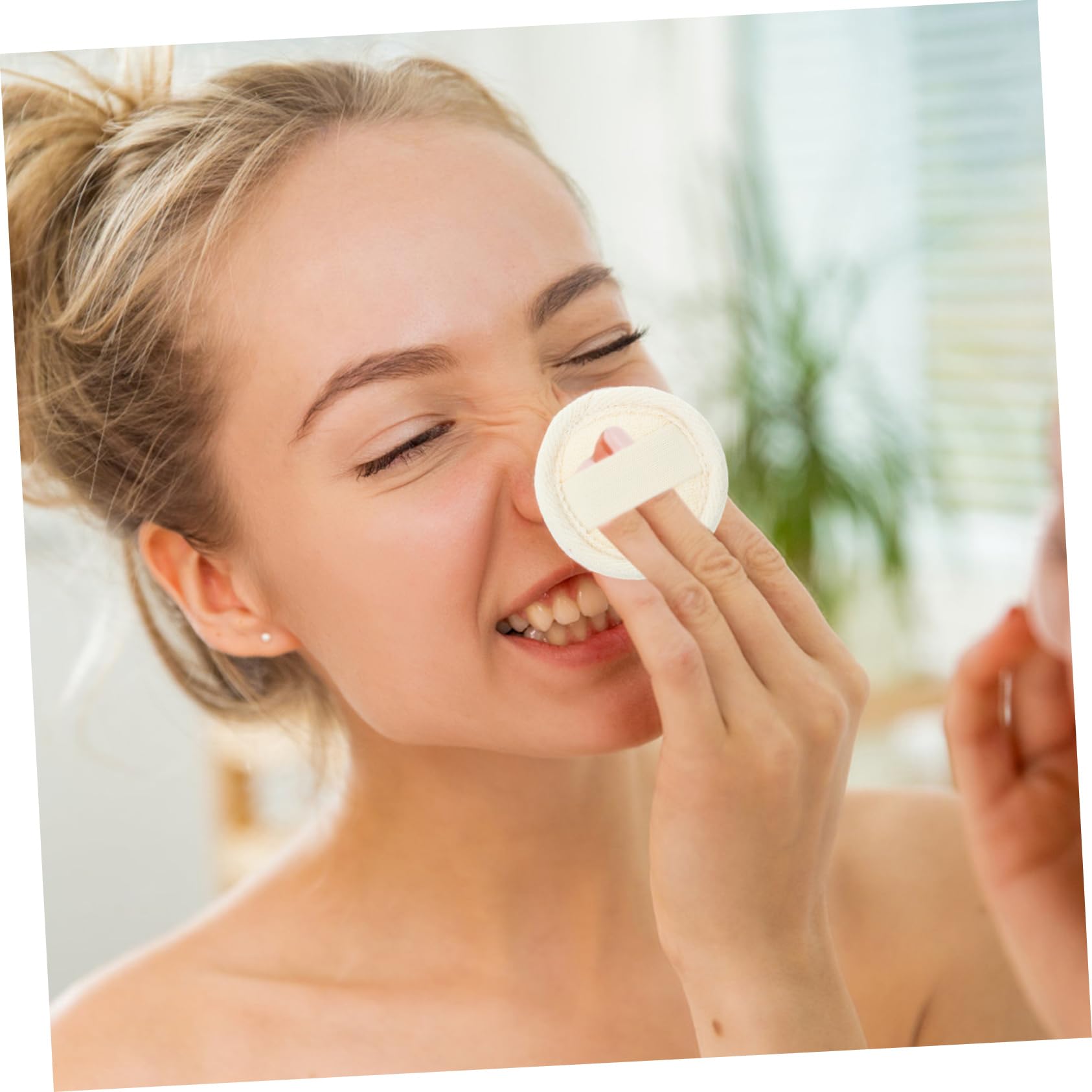 Baluue 18 Stück Luffaschwammpads Runde Gesichtspads aus Natürlichem Loofah mit Massagefunktion zum Abschminken und Sanften Gesichtsreinigung zu Hause der Dusche