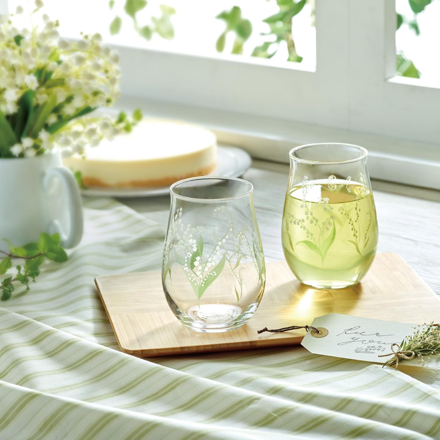 東洋佐々木ガラス Hanabun G099-T311 Pair Tumbler (Suzuran Pattern)