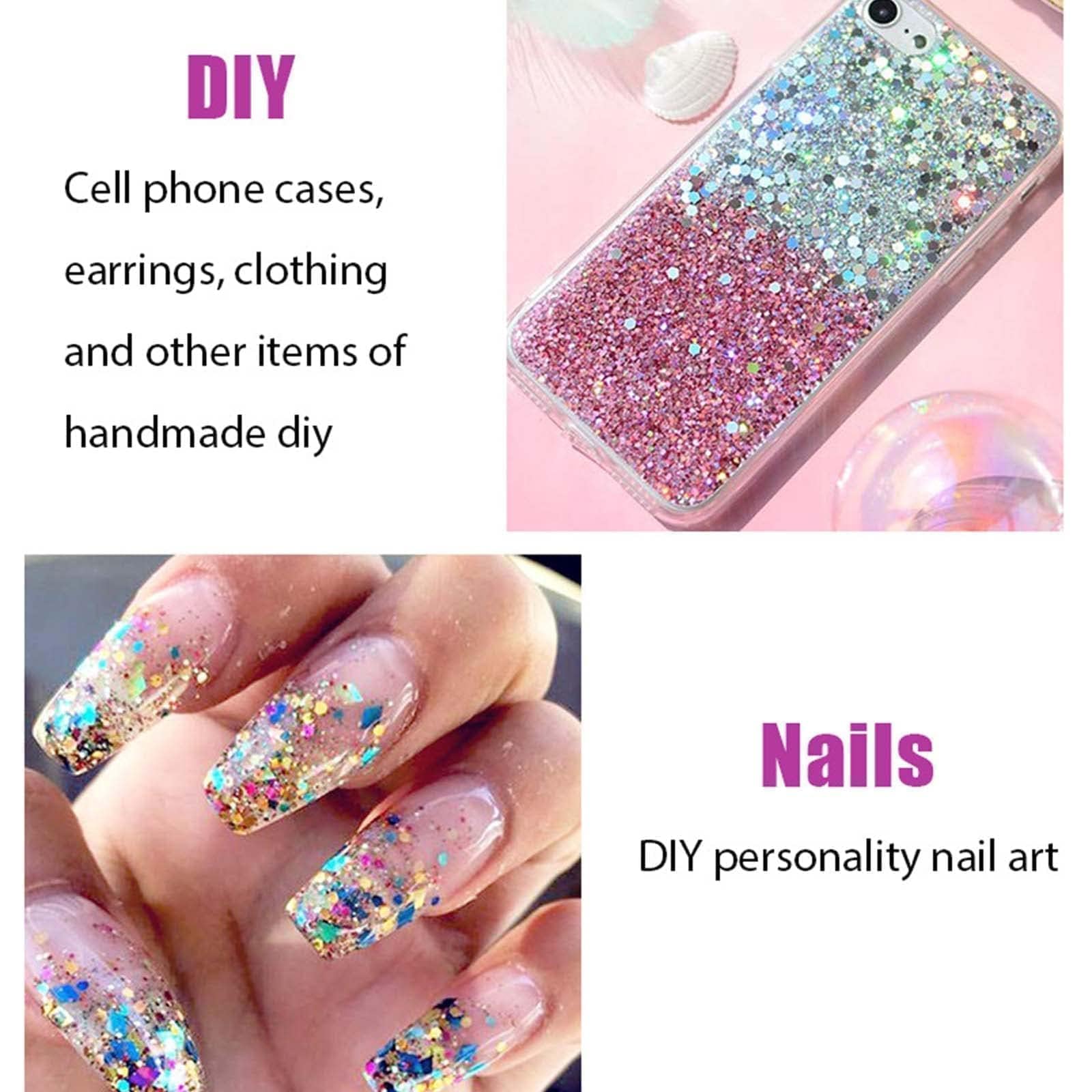Prreal Body Glitter Gel 50ml, Face Glitters Body Gel Sequins Shimmer Liquid Eyeshadow, Chunky Glitter for Face Hair Nails, Holographic Cosmetic Laser Powder Festival Glitter Makeup(05 Silver)