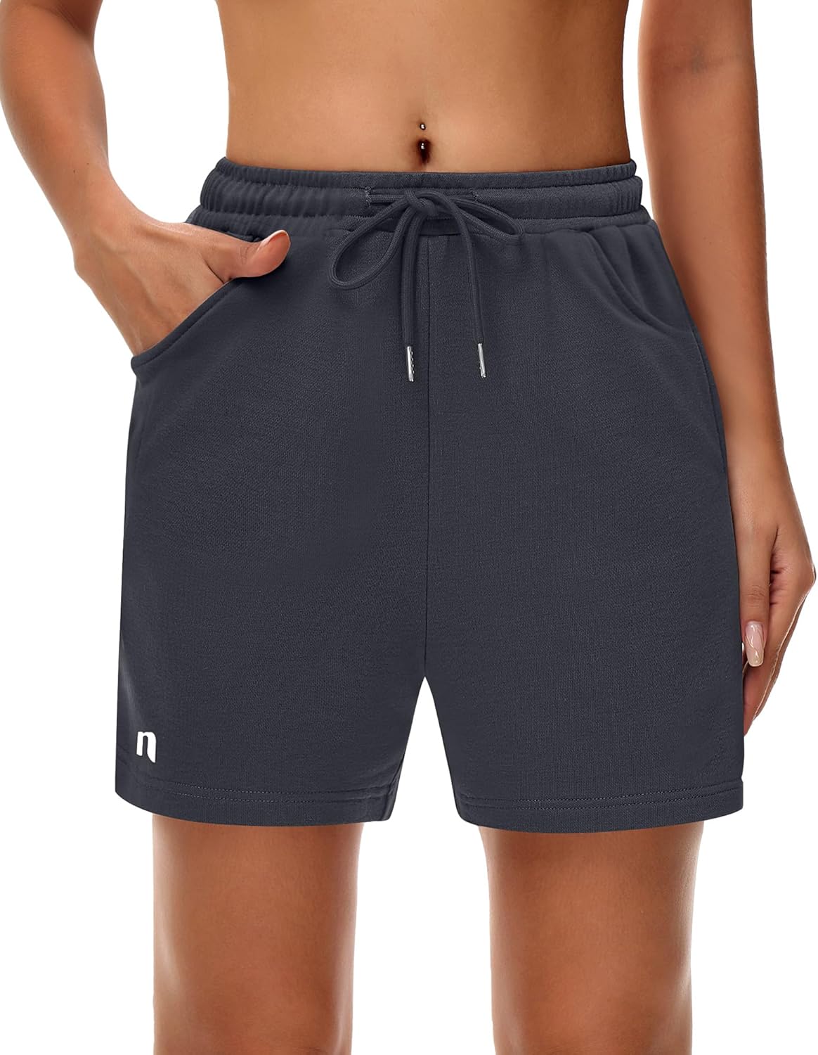 Neer 3 Pack Women's Sweat Shorts, Drawstring Running Short with Pockets, Summer Athletic Casual Walking Gym Lounge Short - Image 3