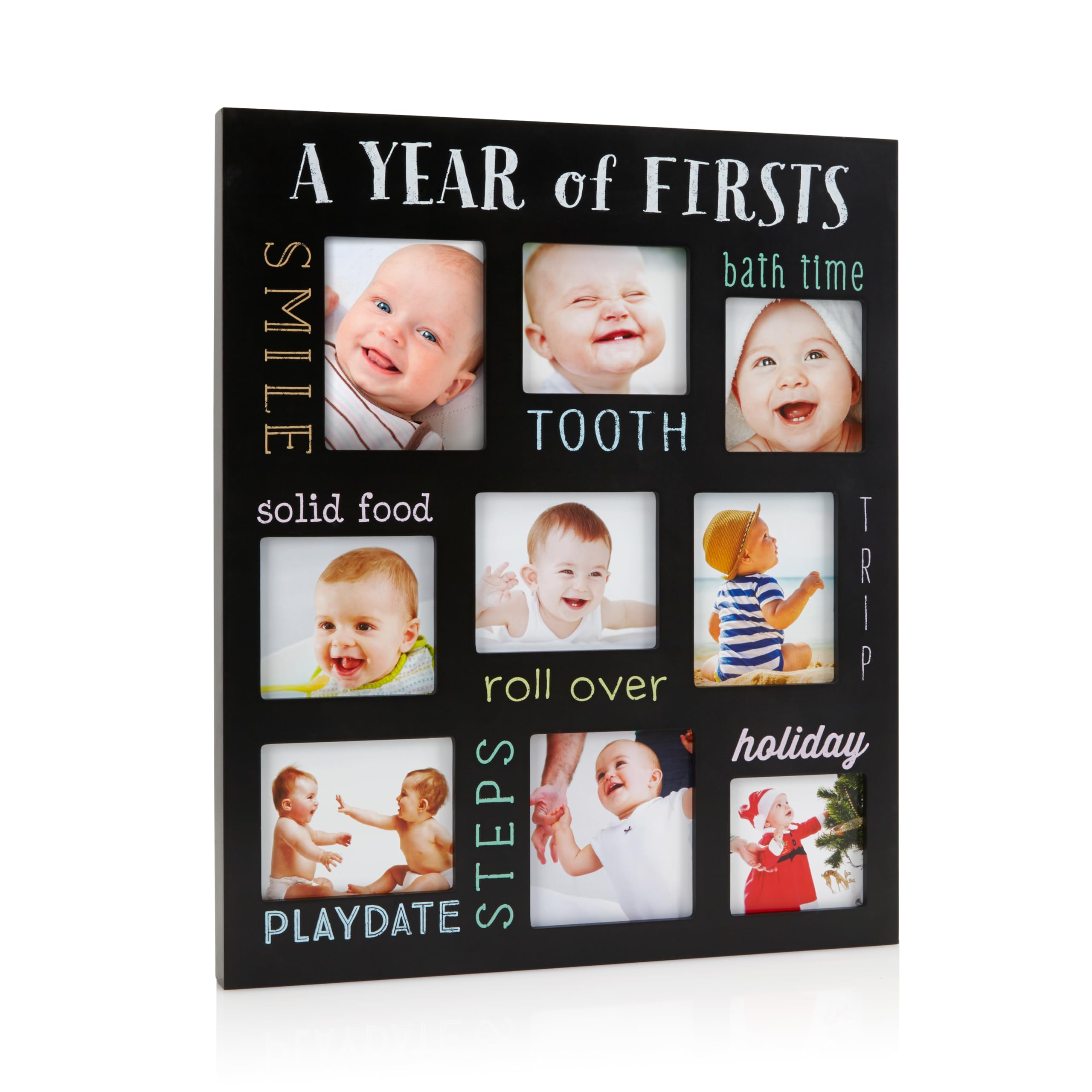 Baby's Firsts Keepsake Photo Frame, Chalkboard Style, Thoughtful Keepsake Gift For Baby, Christening, Or Baptism, 92337 Black Pearhead