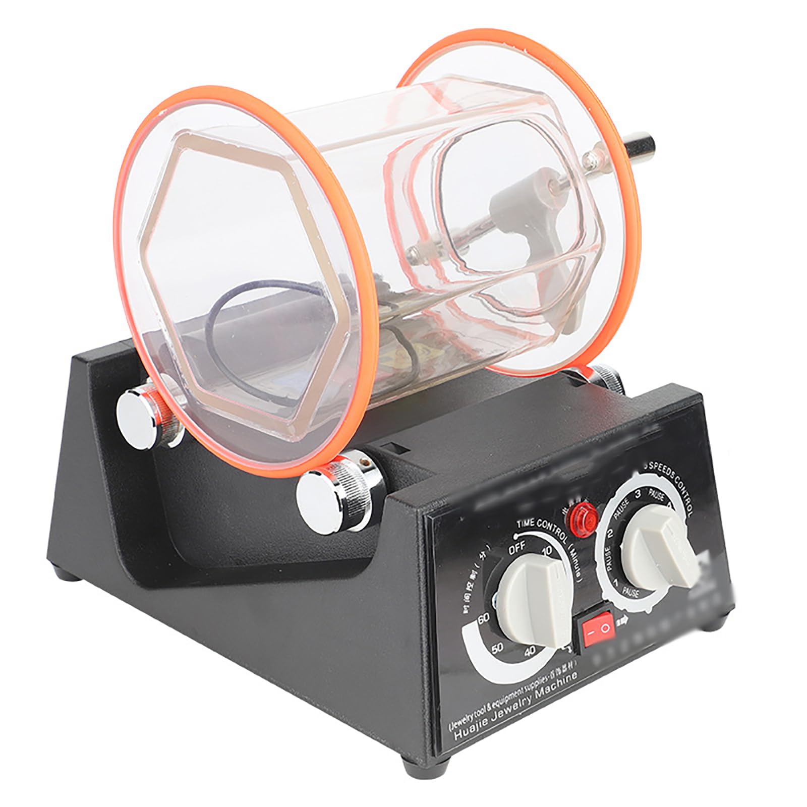 Máquina pulidora profesional de joyas con doble rotación, ajustes programables y control de velocidad para piedras, monedas y metales