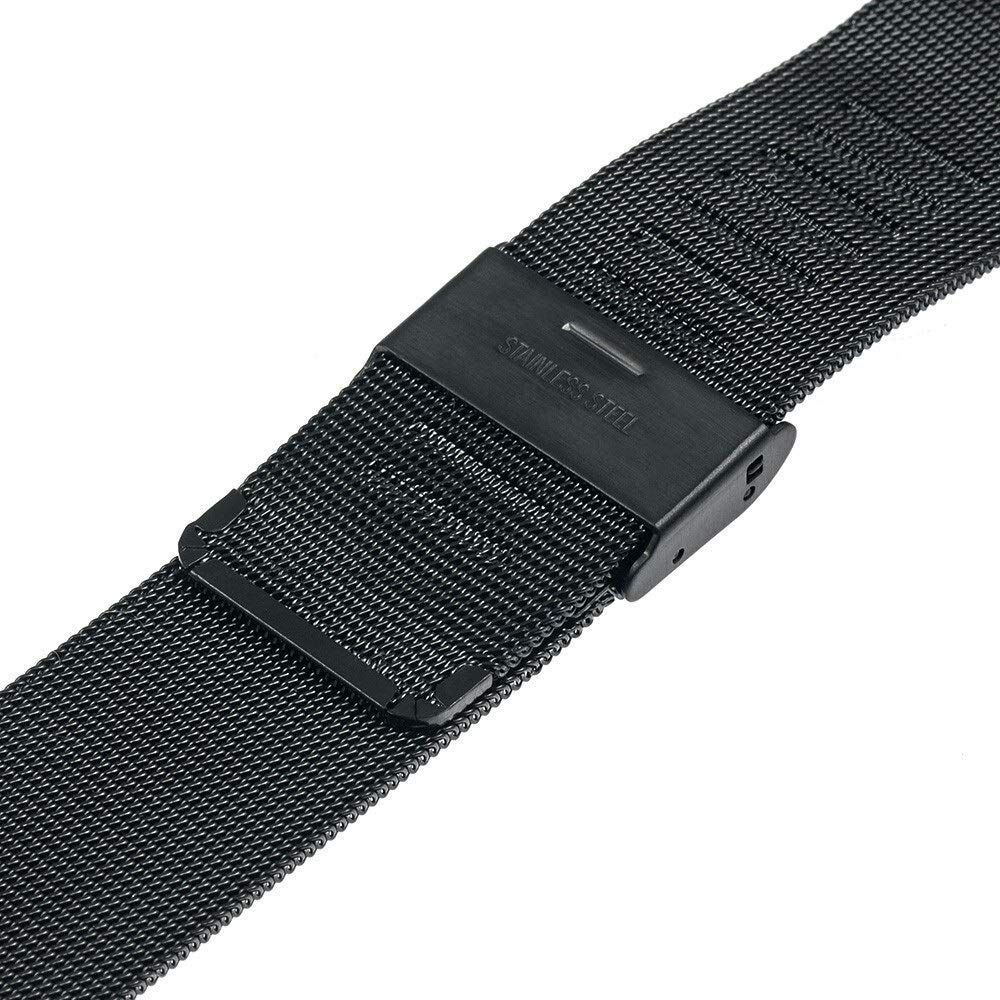 Sangle de Montre Universal Watch Band 16 mm 18 mm 20 mm 22 mm 24 mm Mesh Band en Acier Inoxydable Bracelet Bracelet Black Rose Gold Silver