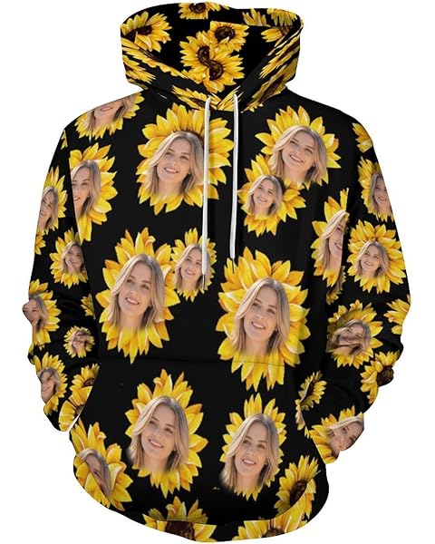 Custom Faces Hoodie Personalized Funny Gift Sweatshirt Customized Front Back Faces ...