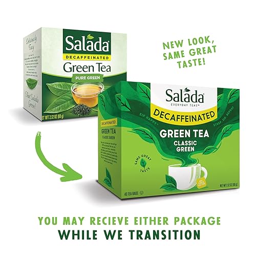 Miniatura 7 de Salada Té verde descafeinado con 40 bolsas de té envueltas individualmente contiene cafeína con sabor caliente rico en antioxidantes, cero calorías