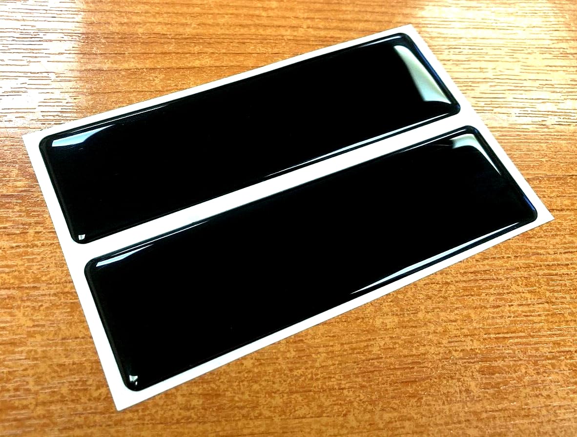 Gelz Black 2 X Large Stickers 125Mm High Gloss Domed Gel