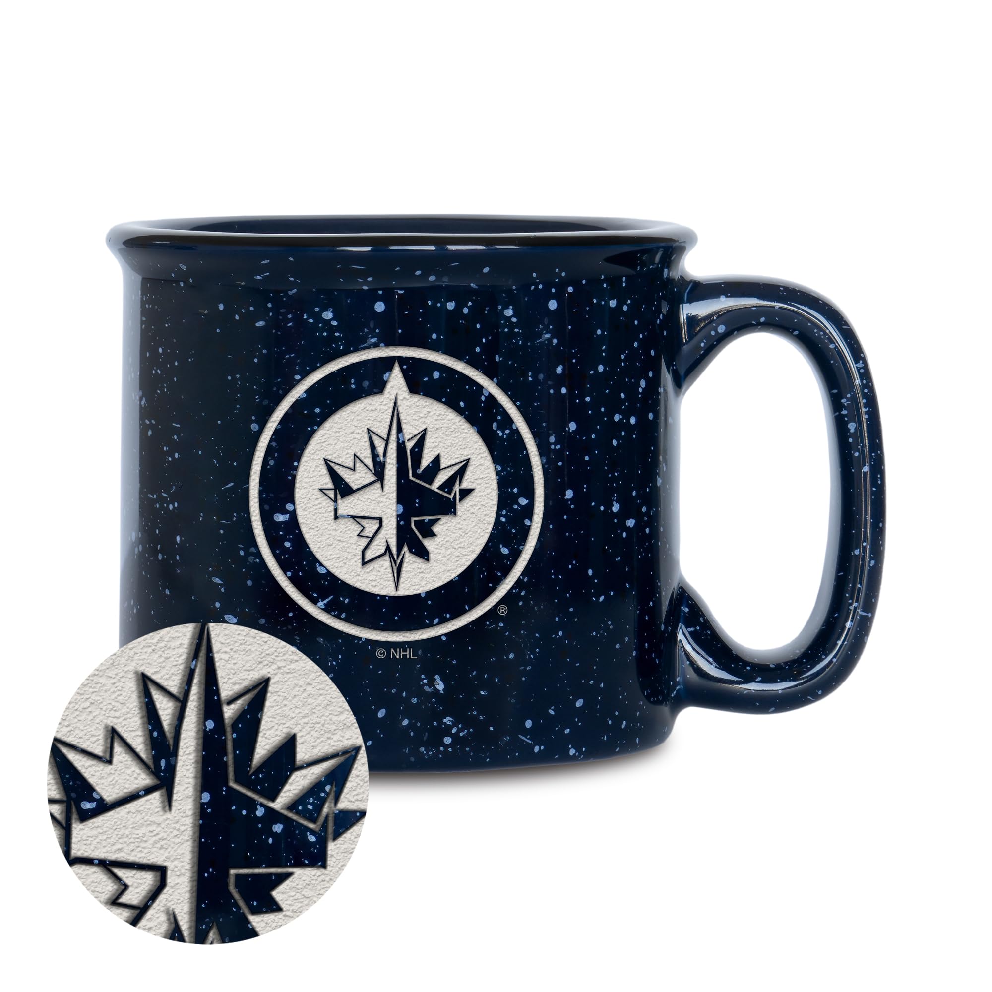 Rico Industries NHL Hockey Speckle 12oz Laser Engraved Campfire Mug