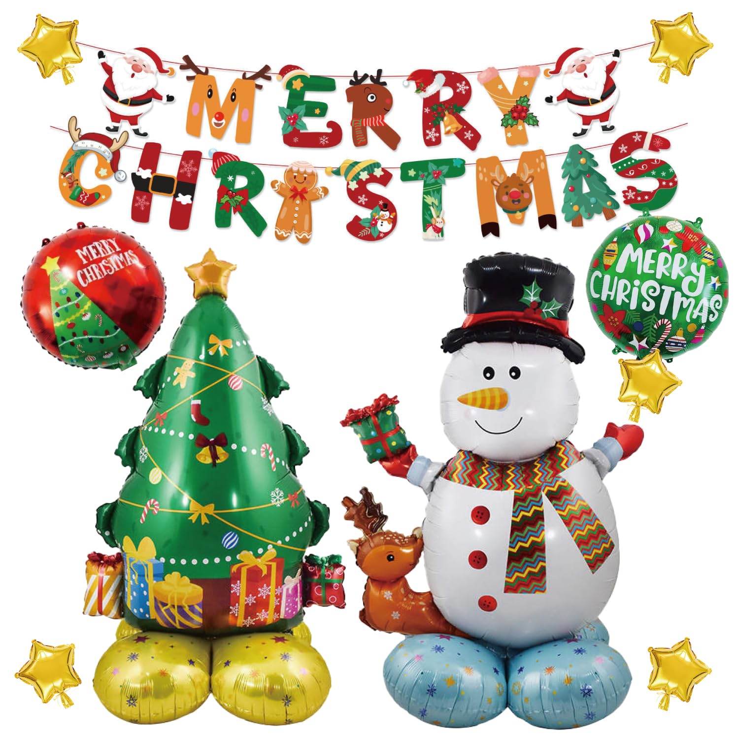 Amazon | 【風船屋】123cm!! クリスマス セット 特大バルーン 雪だるま