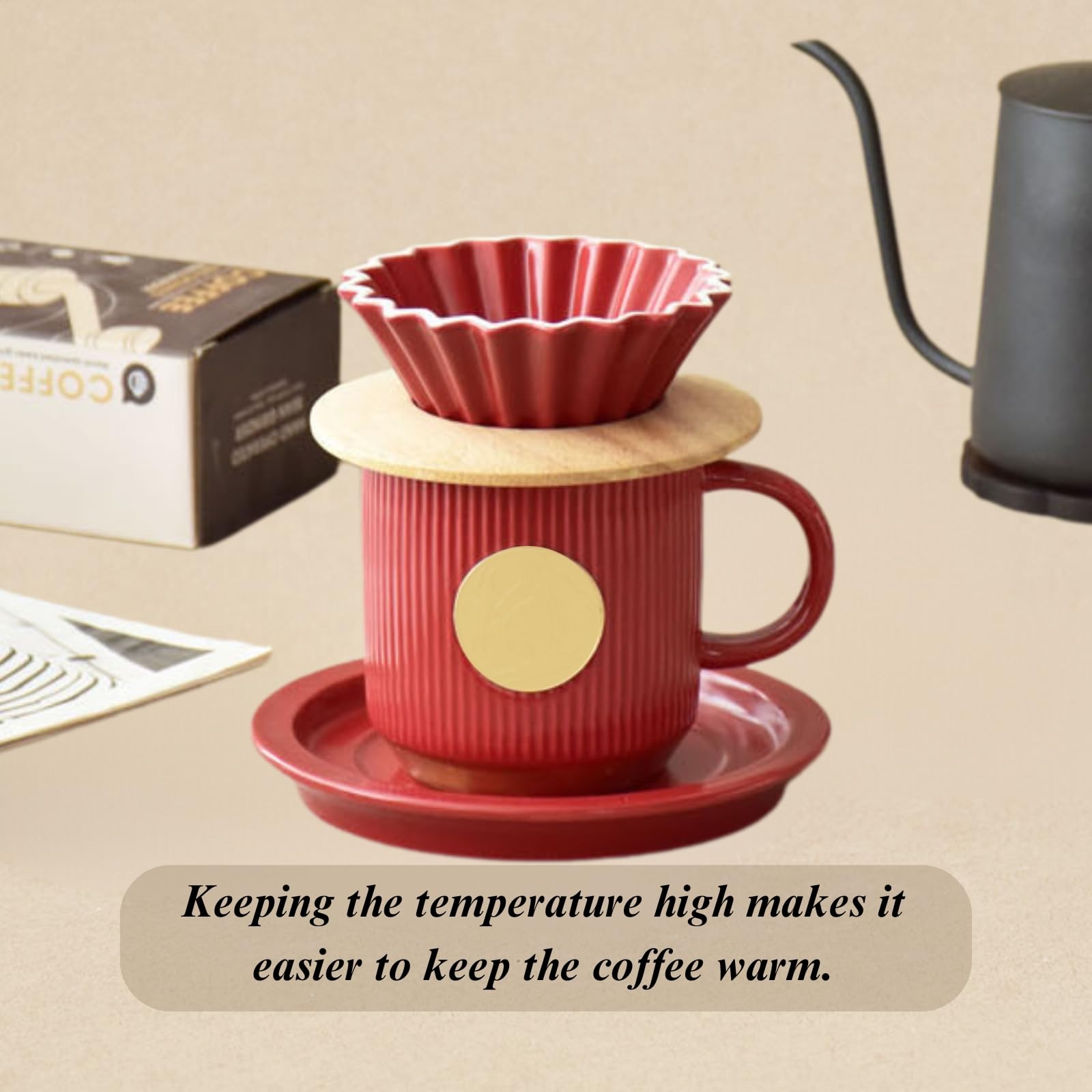 Amazon.com: Boxonly Grass Green Ceramic Coffee Dripper - 10.3×7.8