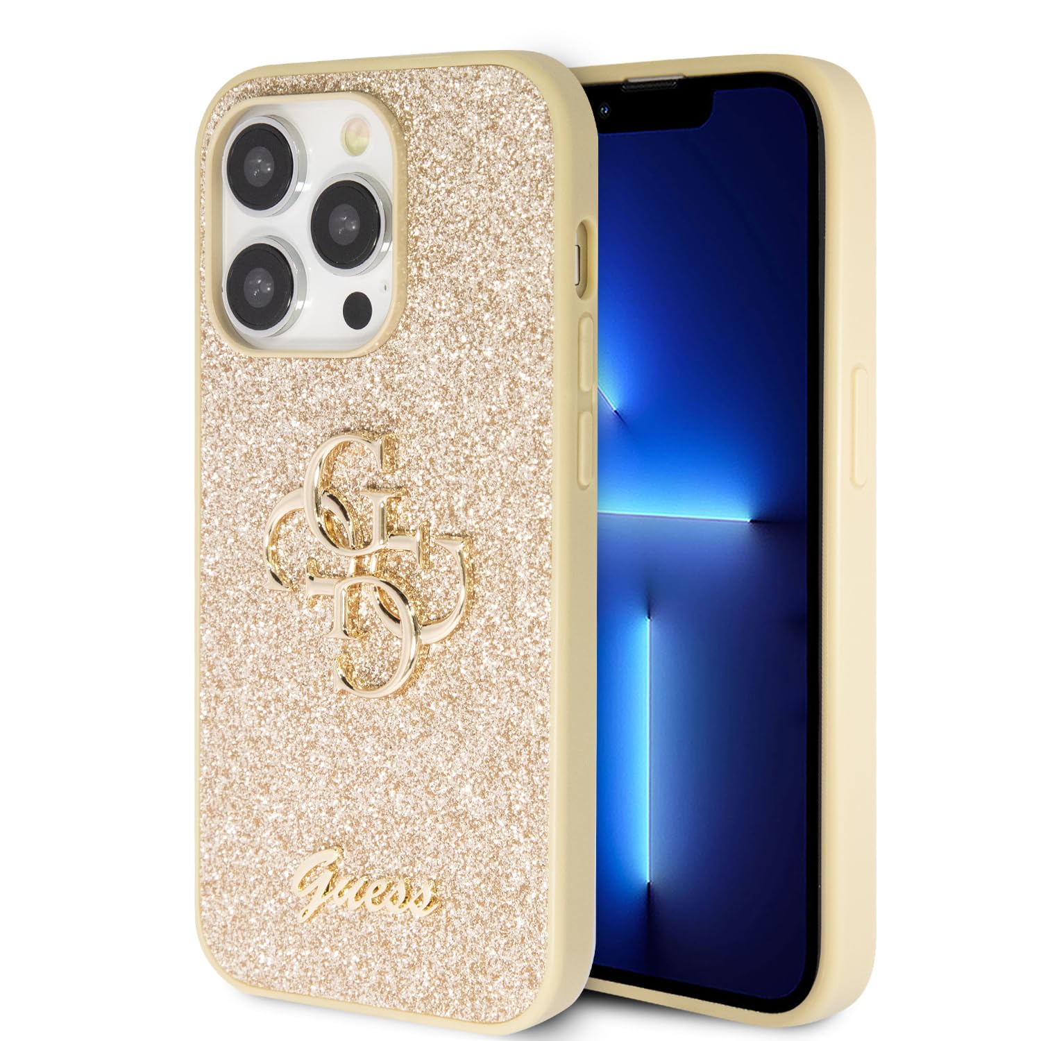 Funda Guess Para IPhone 14 Pro Max - Diseño De Lentejuelas Morado, Rígida Y Brillante