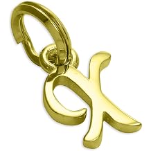 Gold Dipped Sterling Silver Script Letter Charm A- Z