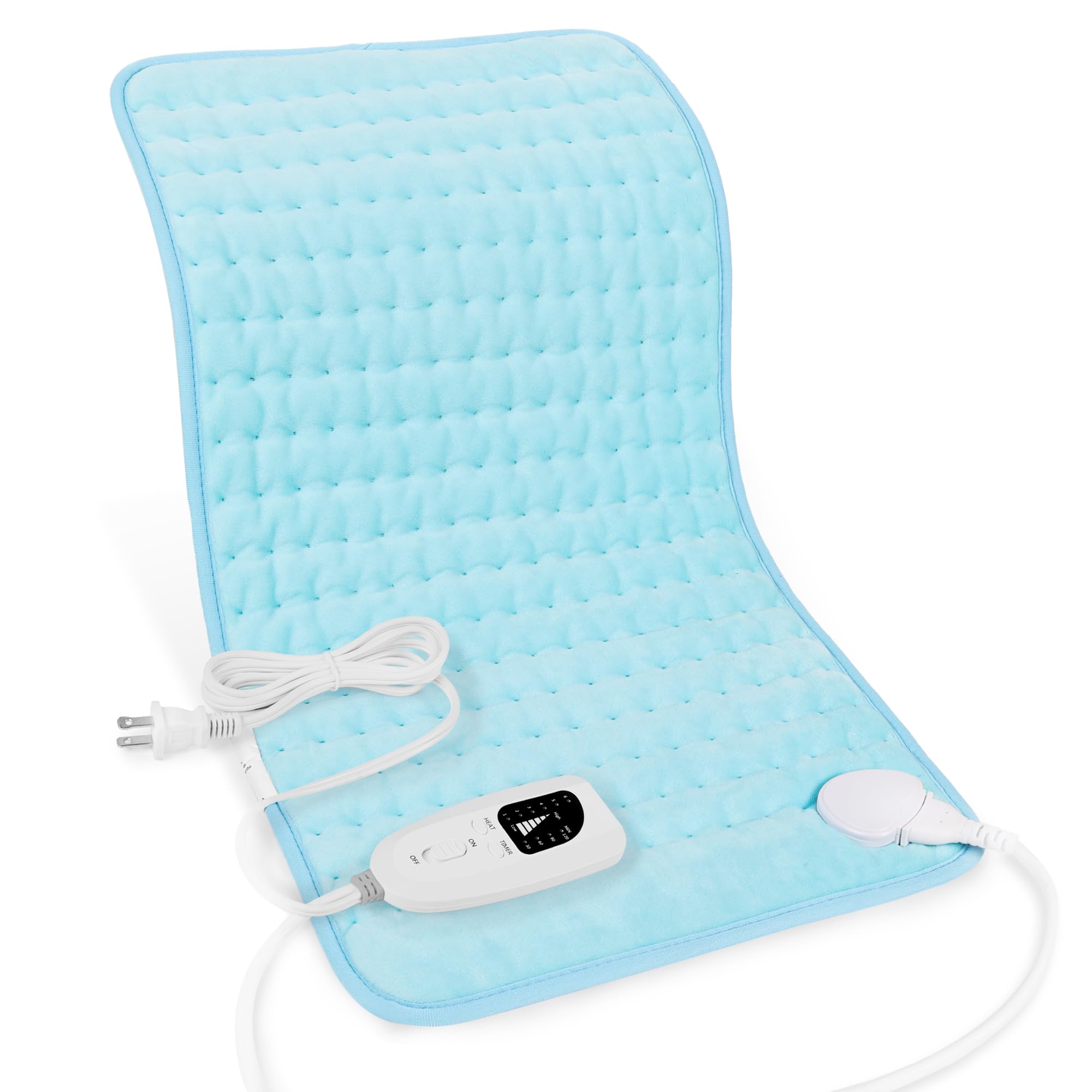 Heating Pad-Electric Heating Pads for Back,Neck,Abdomen,Moist Heated Pad for Shoulder,Knee,Hot Pad for Arms and Legs,Dry&Moist Heat & Auto Shut Off(Baby Blue, 12''×24'')