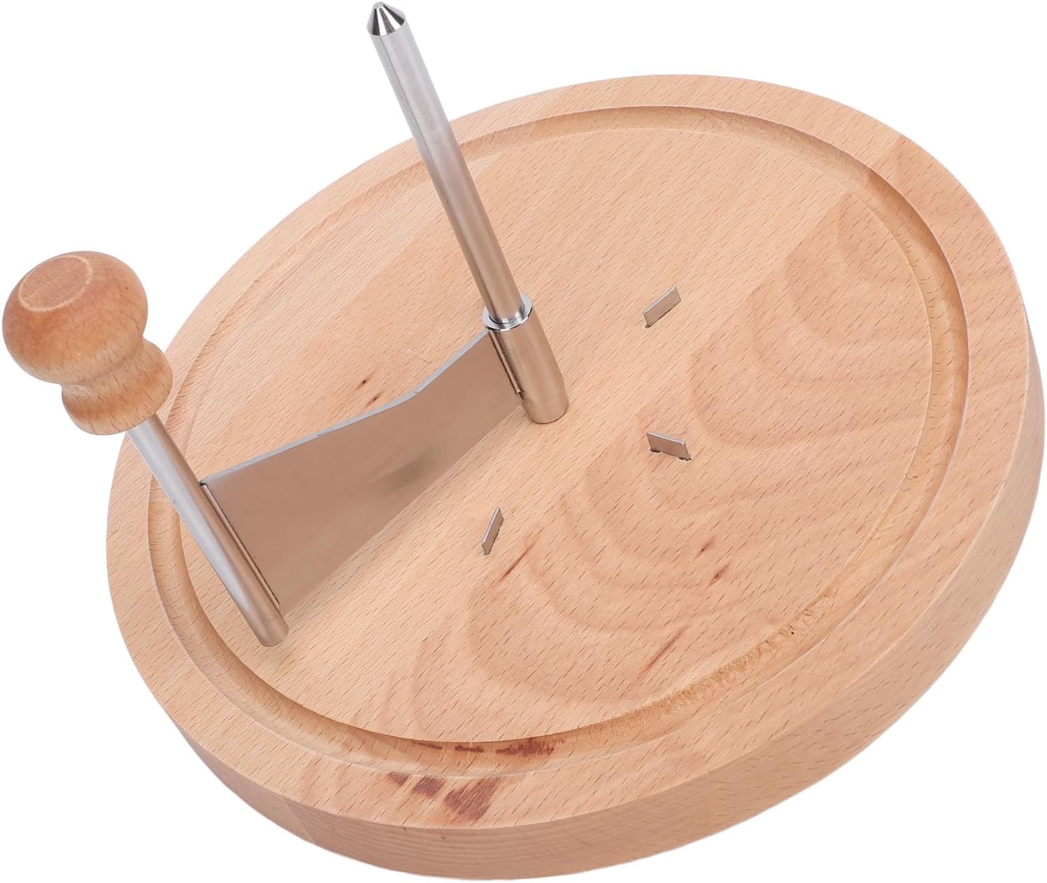Spiral Cheese Curler & Shaver, 304 Stainless Steel & Beechwood Cheese Flower Maker for Parties, Home, Dessert Stores - Easy to Use, Dishwasher Safe