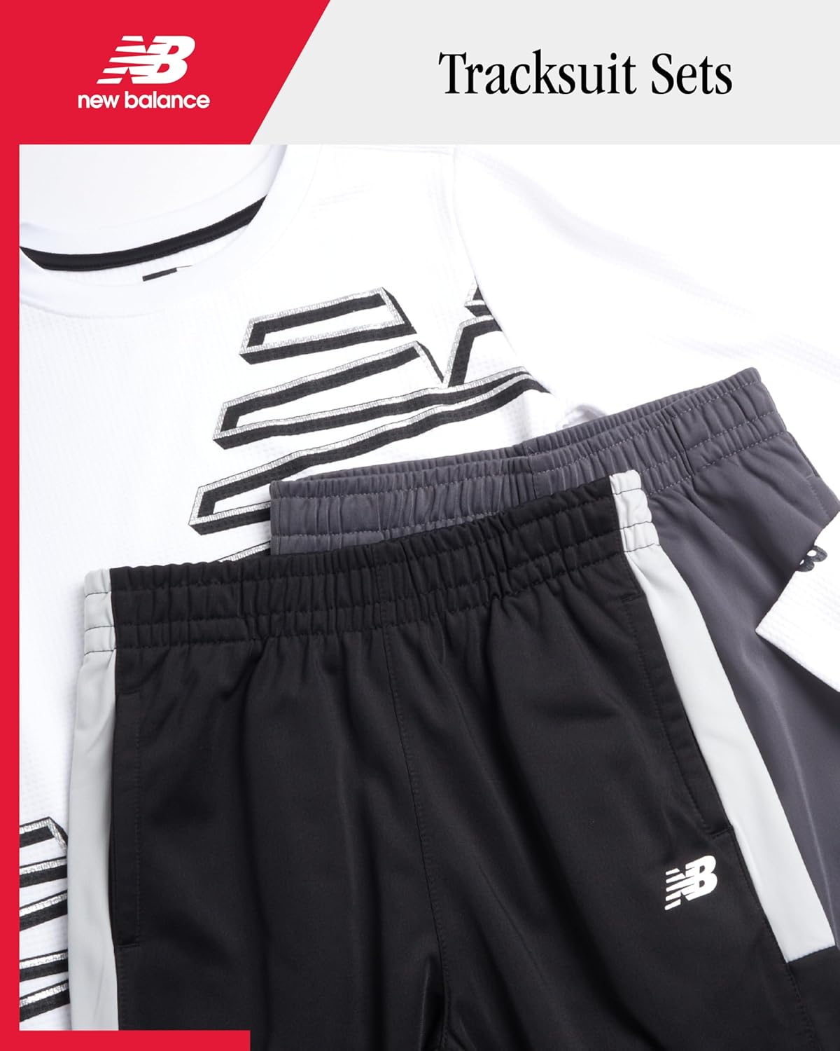 New Balance Boys Tracksuit Set - 3 Piece Waffle Knit Long Sleeve Thermal Shirt & Jogger Sweatpants - Athletic Outfit for Boys - Image 2