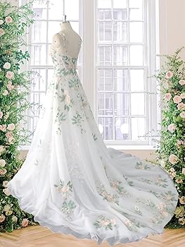 パーティードレス GANISONG Bridal  Flower Dress White Illusion Garden Bliss Gown | Teuta Matoshi