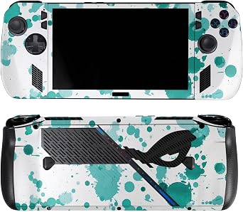 Skin Compatible with Asus ROG Ally X - Teal Splatter - Premium 3M Vinyl Protective Wrap Decal Cover - Easy to Apply | Crafted in The USA by MightySkins