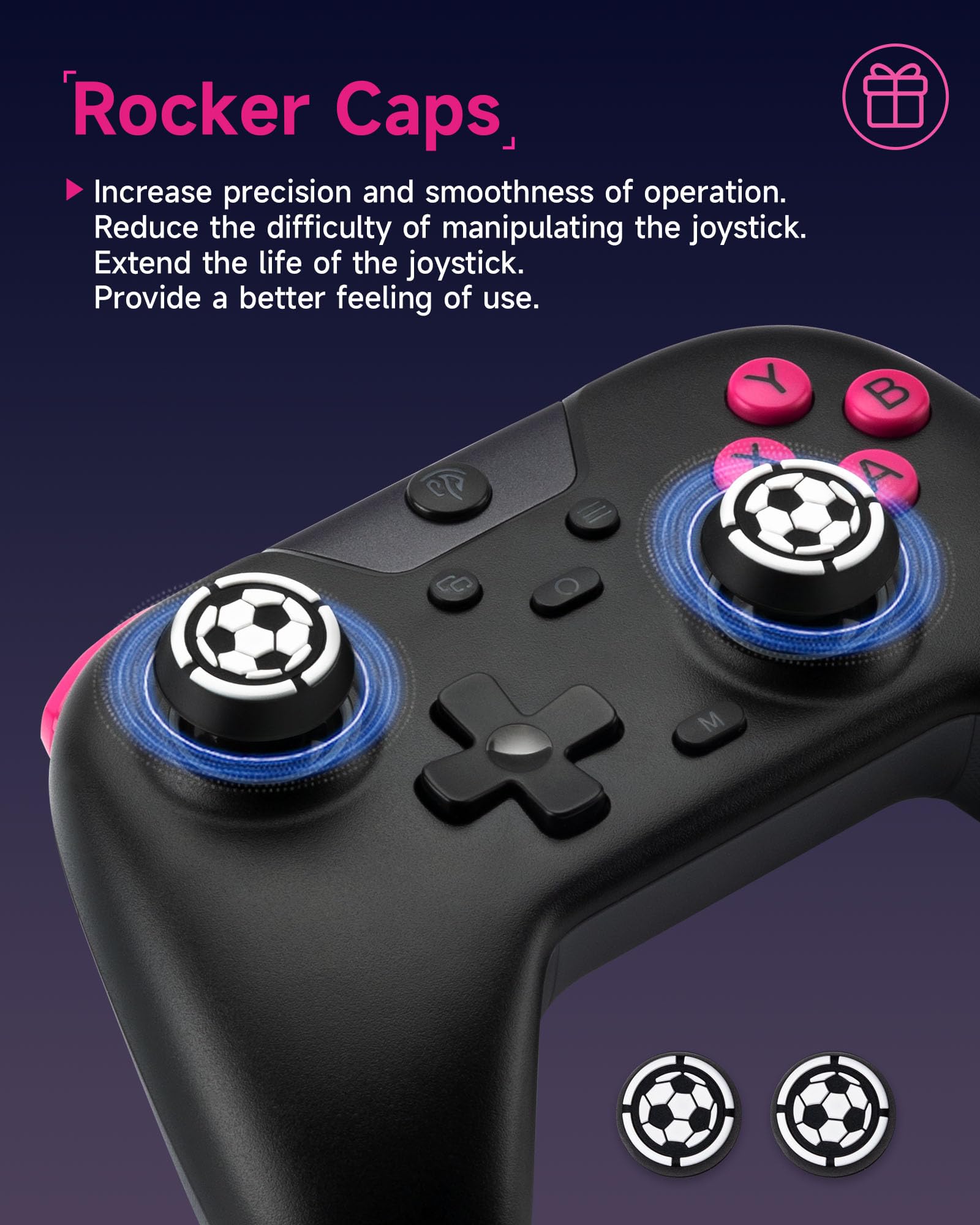 EasySMX X05 Controller für PC/Switch/Steam/Handy Mit 7 Farben RGB-Licht, Wireless Mit Hall Joysticks & Triggers, Bluetooth - Schwarz