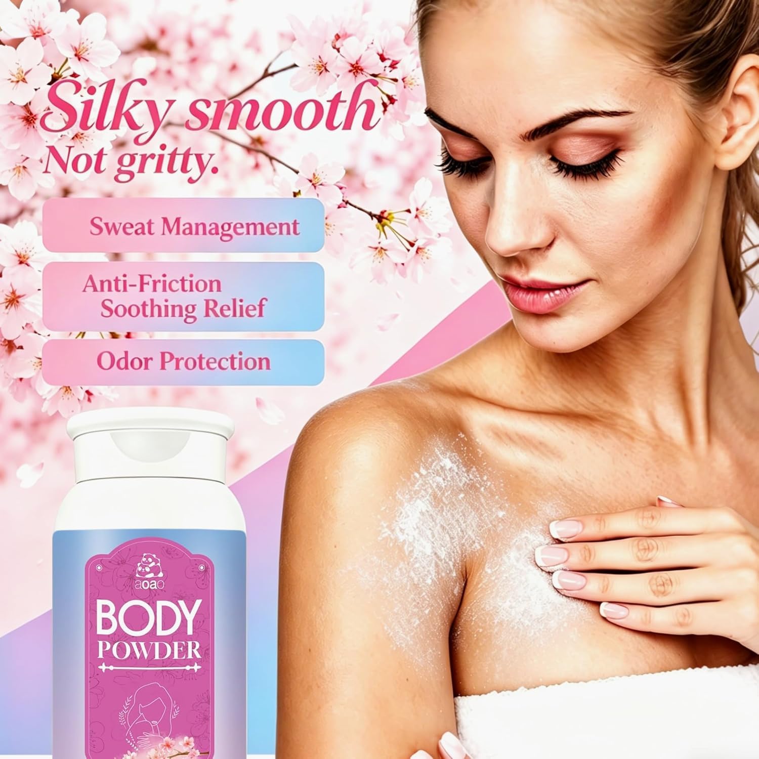 Damen-Körperpuder, reduziert Feuchtigkeit nach dem Duschen, talkumfrei, mit Aloe zur Beruhigung, absorbiert Schweiß & verhindert Scheuern für empfindliche Haut, 140g/5oz (Frisch-3p)