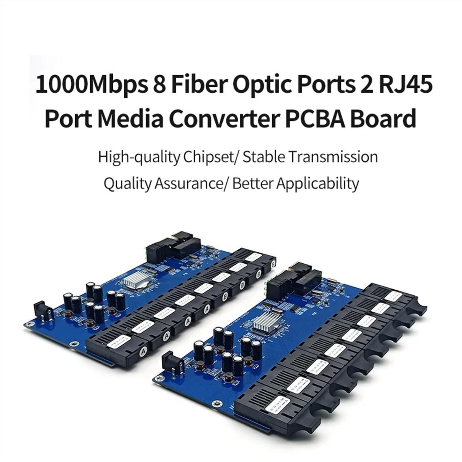 Convertisseur De Média De Commutateur De Fiber D'ethernet De Gigabit 8 Ports De Fiber 2 Émetteur-récepteur Optique De Port De Fiber De RJ45 20KM SC-monomode 100/1000M ( Size : 1 pcs Simplex PCBA )