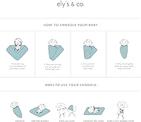 Vista 5 de Ely's & Co. Paquete de 2 mantas de muselina de algodón para bebé, 100% muselina de algodón, extra grandes (47 x 47 pulgadas), azul zafiro y azul