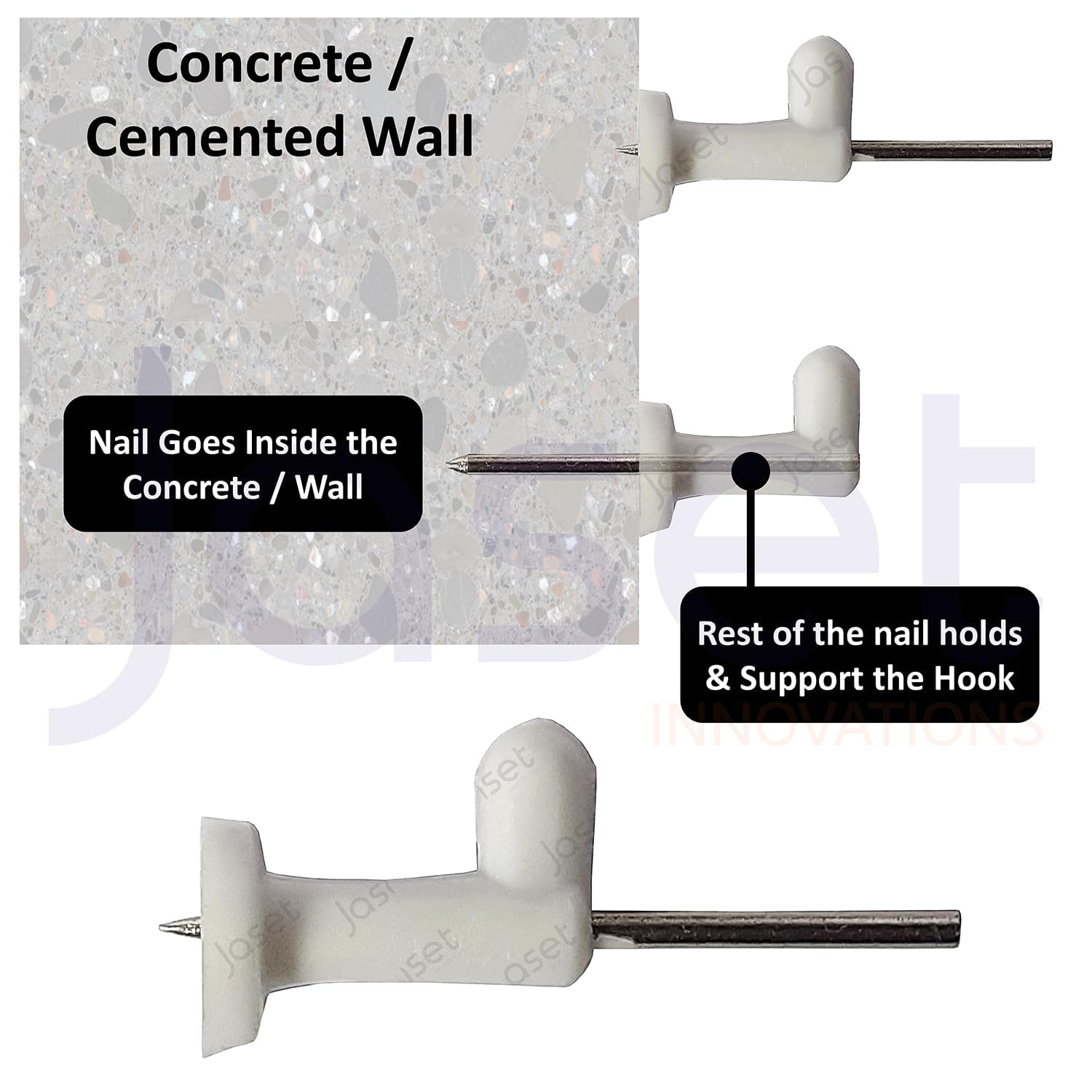 Sahmbi Innovations Wall Mounting Nails/Hooks (Large-Big Size) – Multi Purpose, Non-Trace Invisible, No Drill Installation for Hanging Light Weight Photo Frames, Wall Clocks, Keys – Pack of 200 Pieces 1