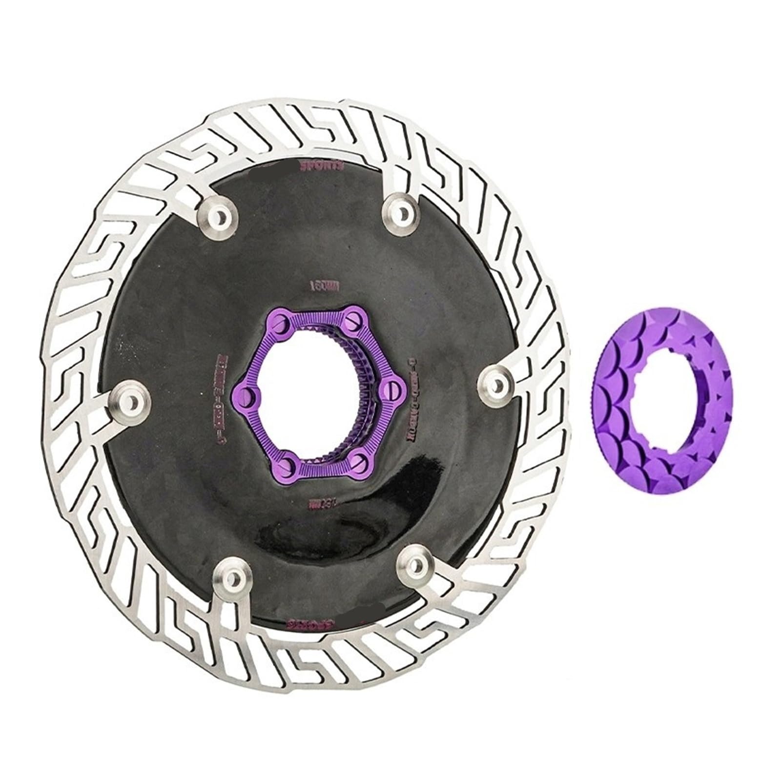 Compatibile con il rotore Chaser Center Lock da 160 mm | Design aerodinamico in carbonio for bici da strada TT, aggiornamento leggero del freno a disco(Purple 140mm)