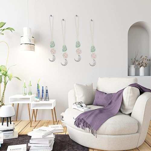 Miniatura 5 de Dije colgante de cristales para automóvil, accesorios de cristal curativo, luna colgante, decoración de espejo retrovisor, adornos colgantes para